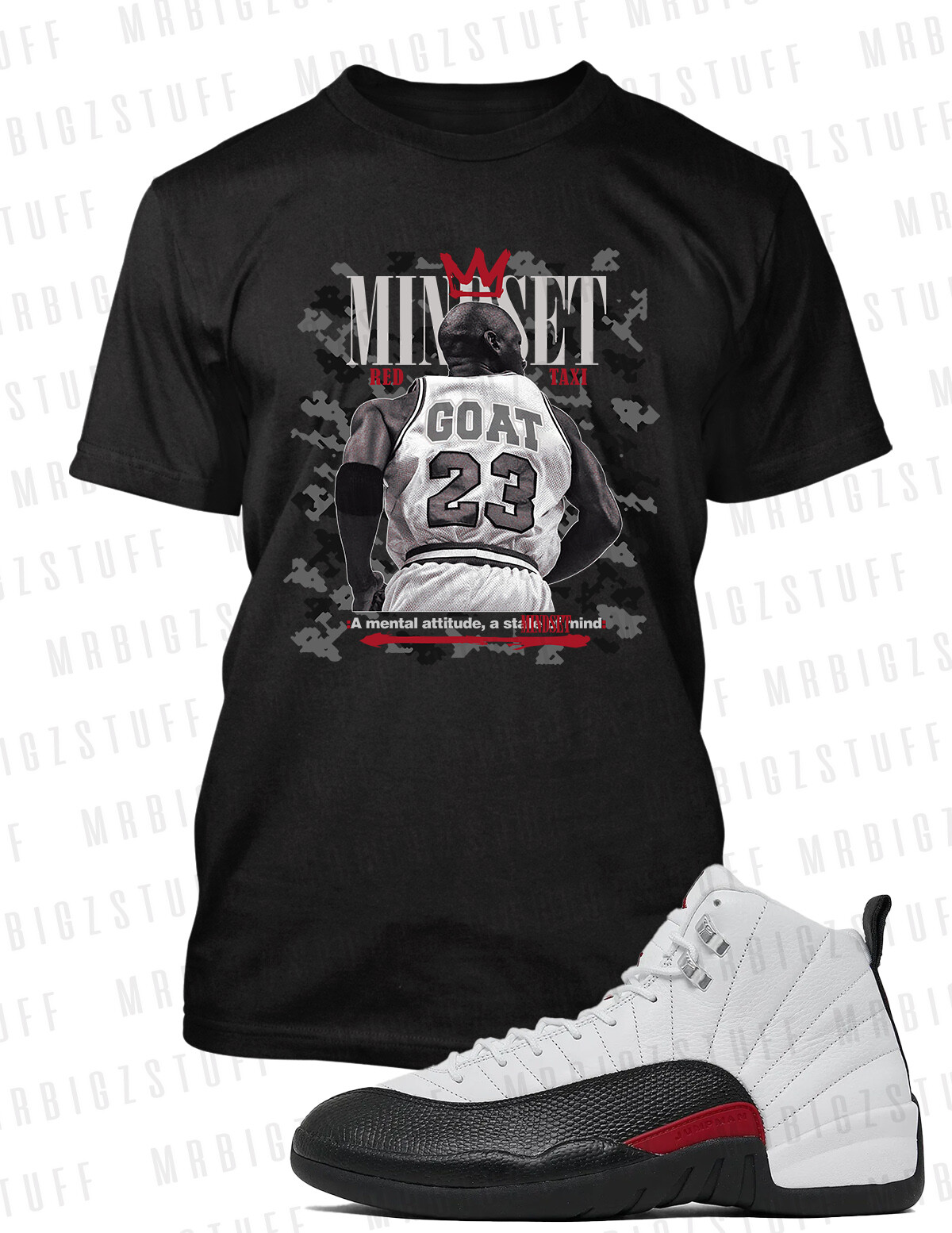 Mindset Goat Big Tall Graphic Pro Club Shaka Tee to Match J12 Red Taxi Sneaker T gallery