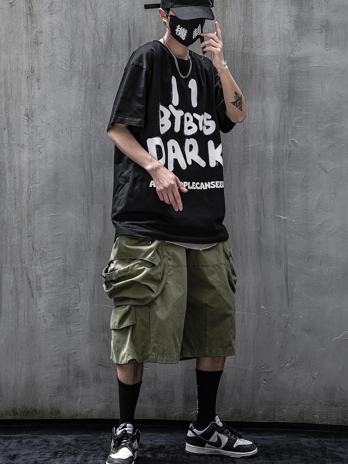 Niepce Men's Dark Reflection Spray Paint Tee Streetwear Graphic Shirt gallery