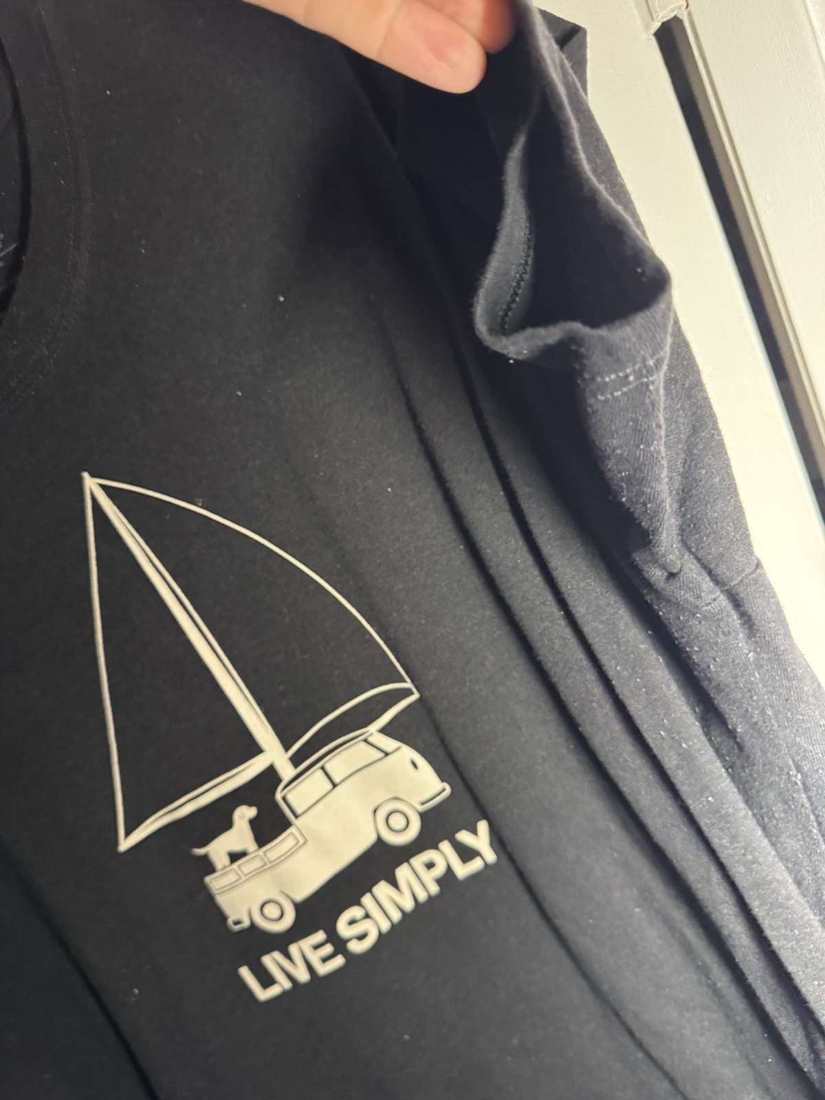 Patagonia Responsibili-Tee Live Simply Graphic Logo Black L Regular Fit Crew Ne… gallery