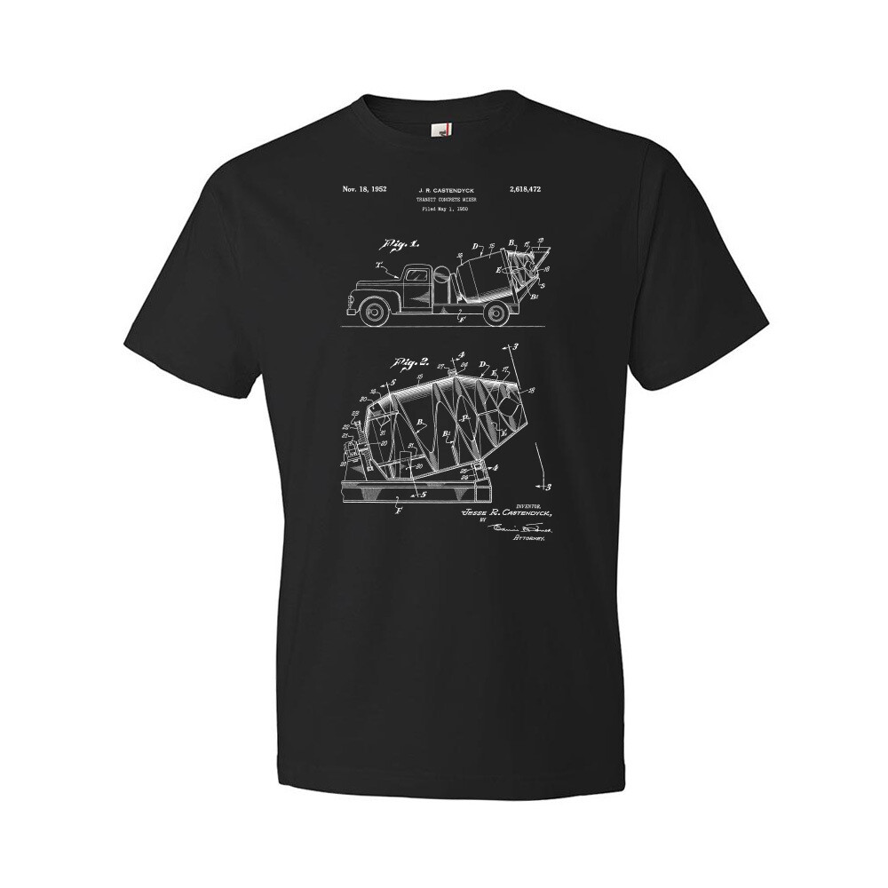 Cement Mixer Truck Patent Shirt Construction Worker Contractor Gift Builder Gift gallery