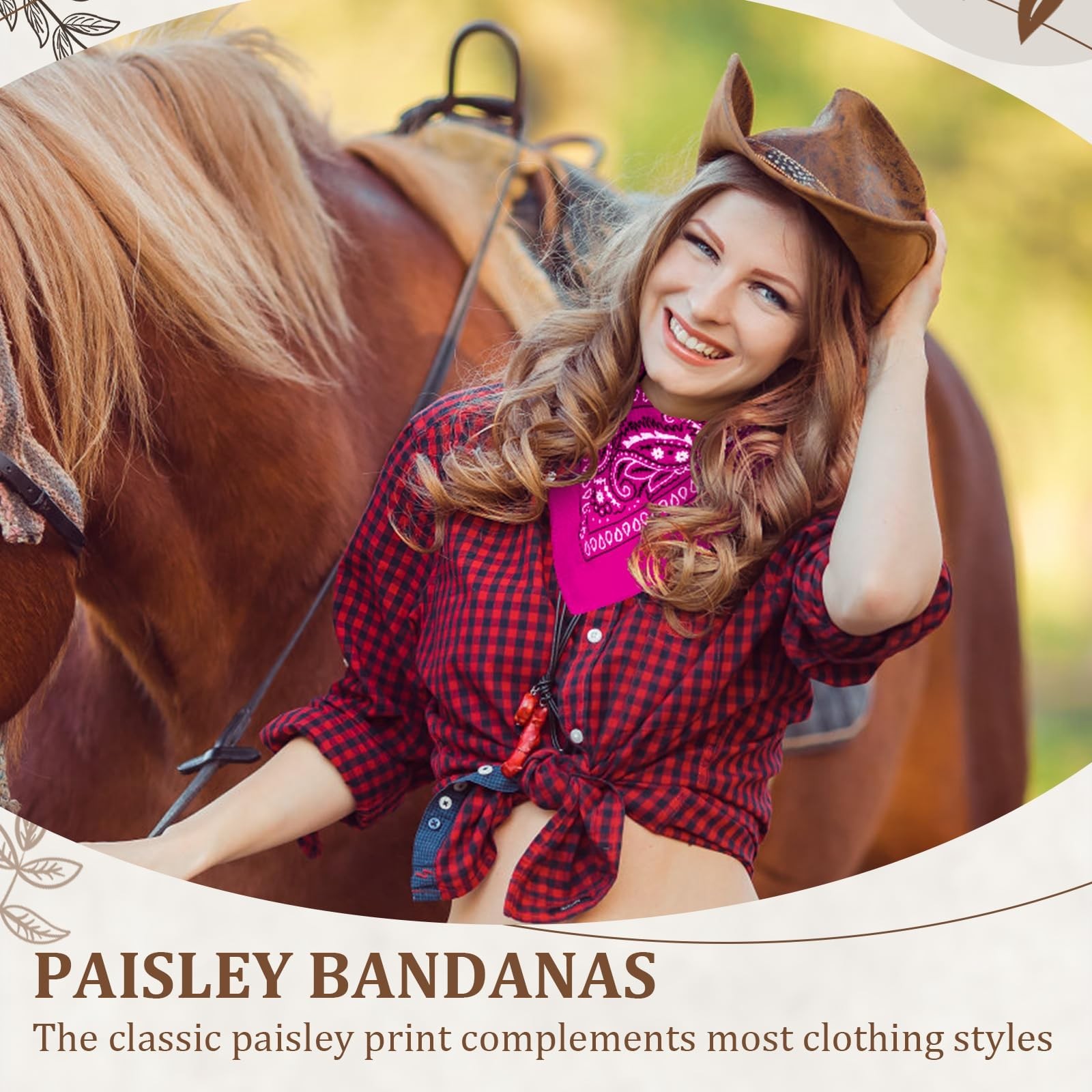 Paisley Cowboy Bandanas Bulk Polyester Headband Scarf Kerchief 36 PCS gallery