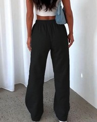 Womens Casual Drawstring High Waisted Sweatpants Baggy Wide Straight Leg Loun…