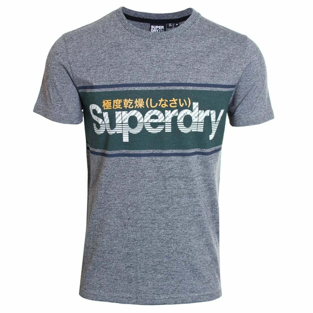 Superdry Mens T-Shirt Core Logo Tag Tee in Academy Grey Twill XL BRAND NEW
