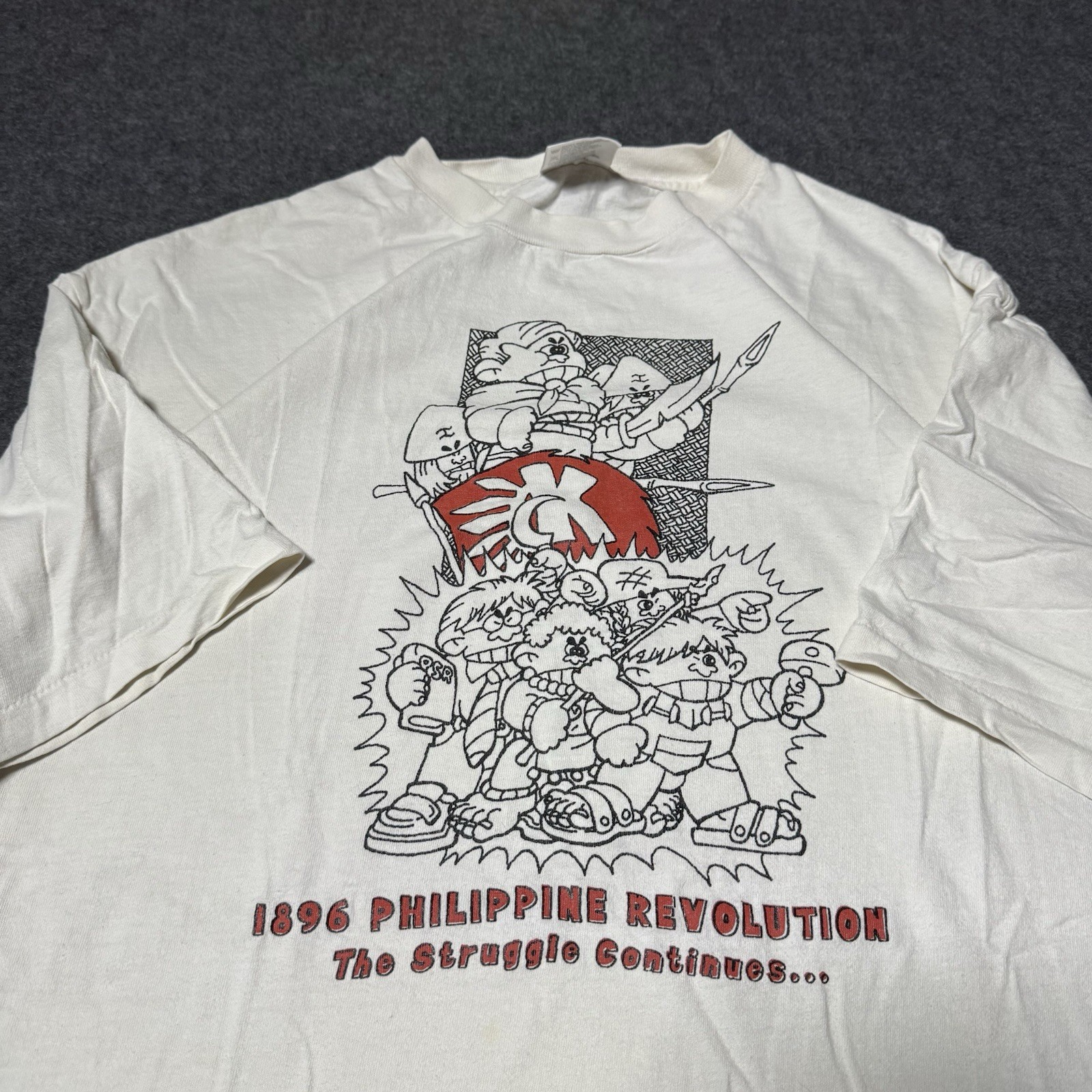 VTG 90s RARE Philippine Revolution Double Sided Mens Tshirt Sz XL Single Stitch gallery