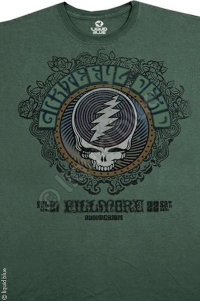 GRATEFUL DEAD-FILLMORE GREEN- STEAL YOUR FACE-T SHIRT S-M-L-XL-XXL Garcia,Wier gallery