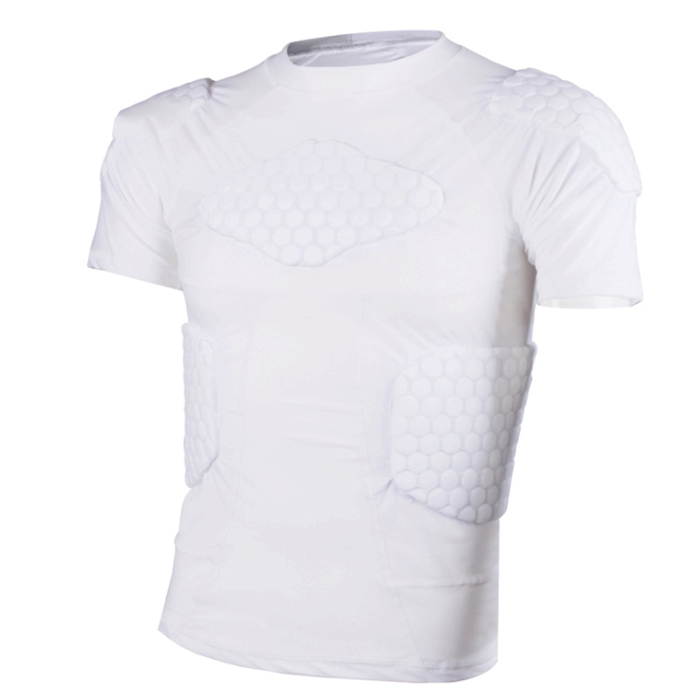 Men's Padded Compression Shirts,W/ Pads Training Vest Protector T-Shirt gallery