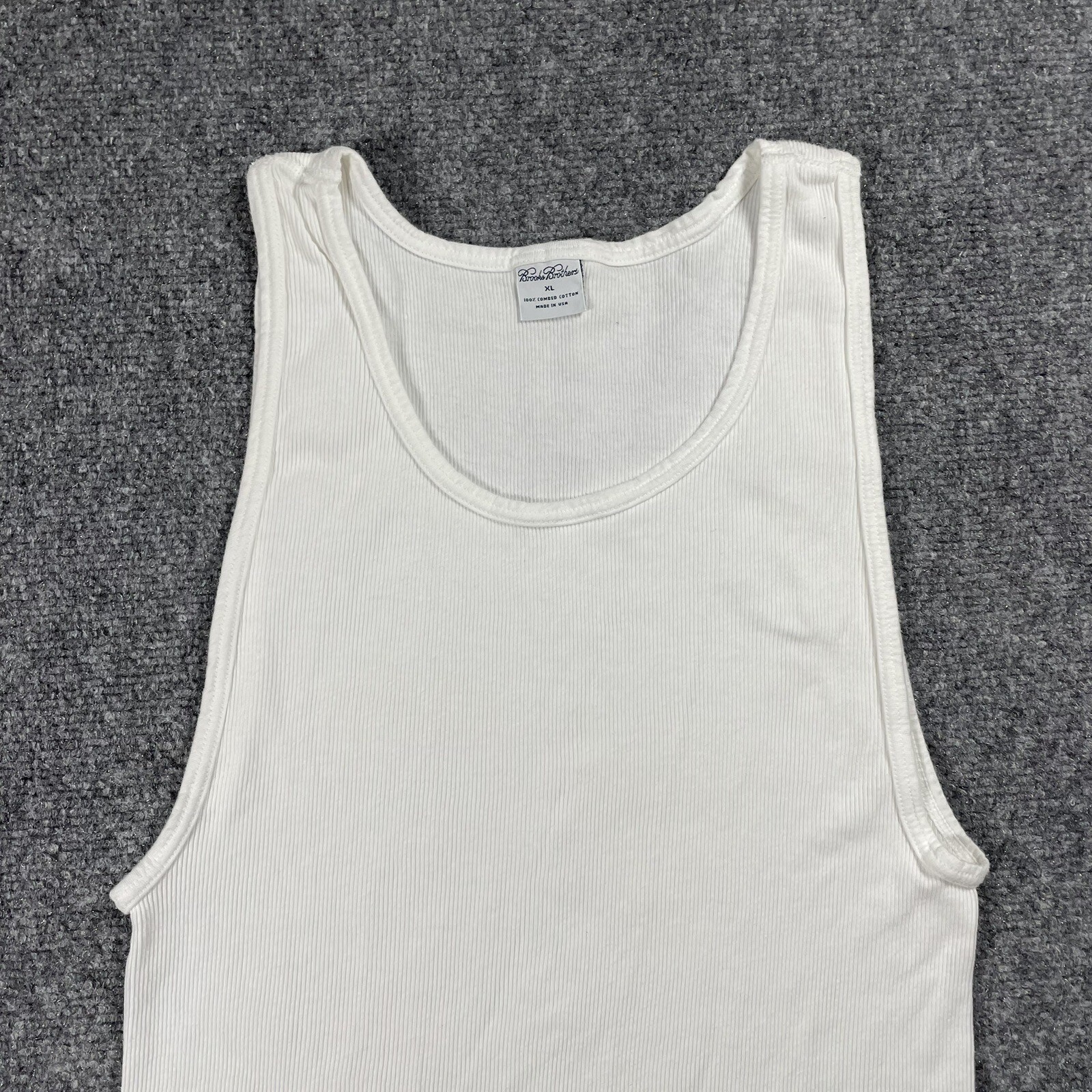 VINTAGE Brooks Brothers Tank Top Undershirt Men Size XL 100% Combed Cotton USA gallery