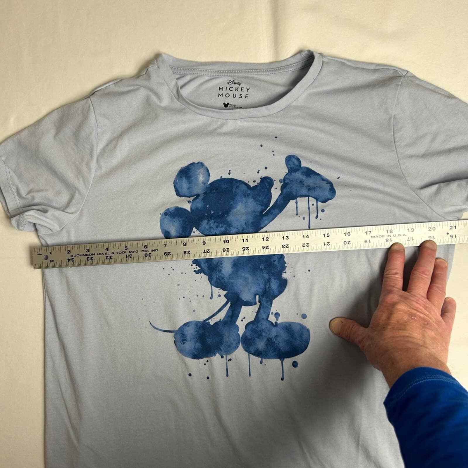 Mickey Mouse Mens L T Shirt with Blue Paint Splatter Mickey 50& Cotton 50% Poly gallery