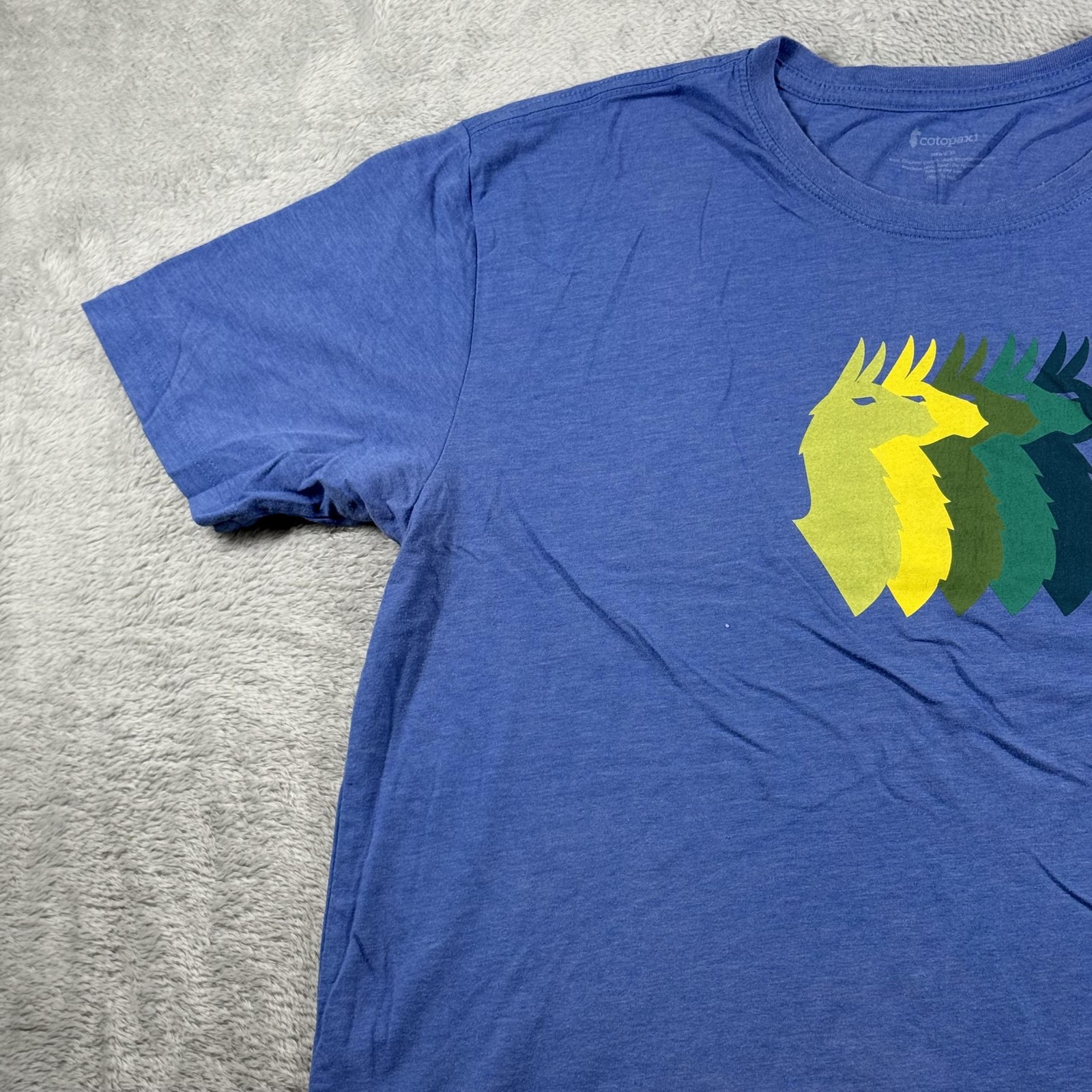 Cotopaxi Shirt Mens XL Blue Llama Graphic Tee Outdoor Hiking Extra Large Hiking gallery