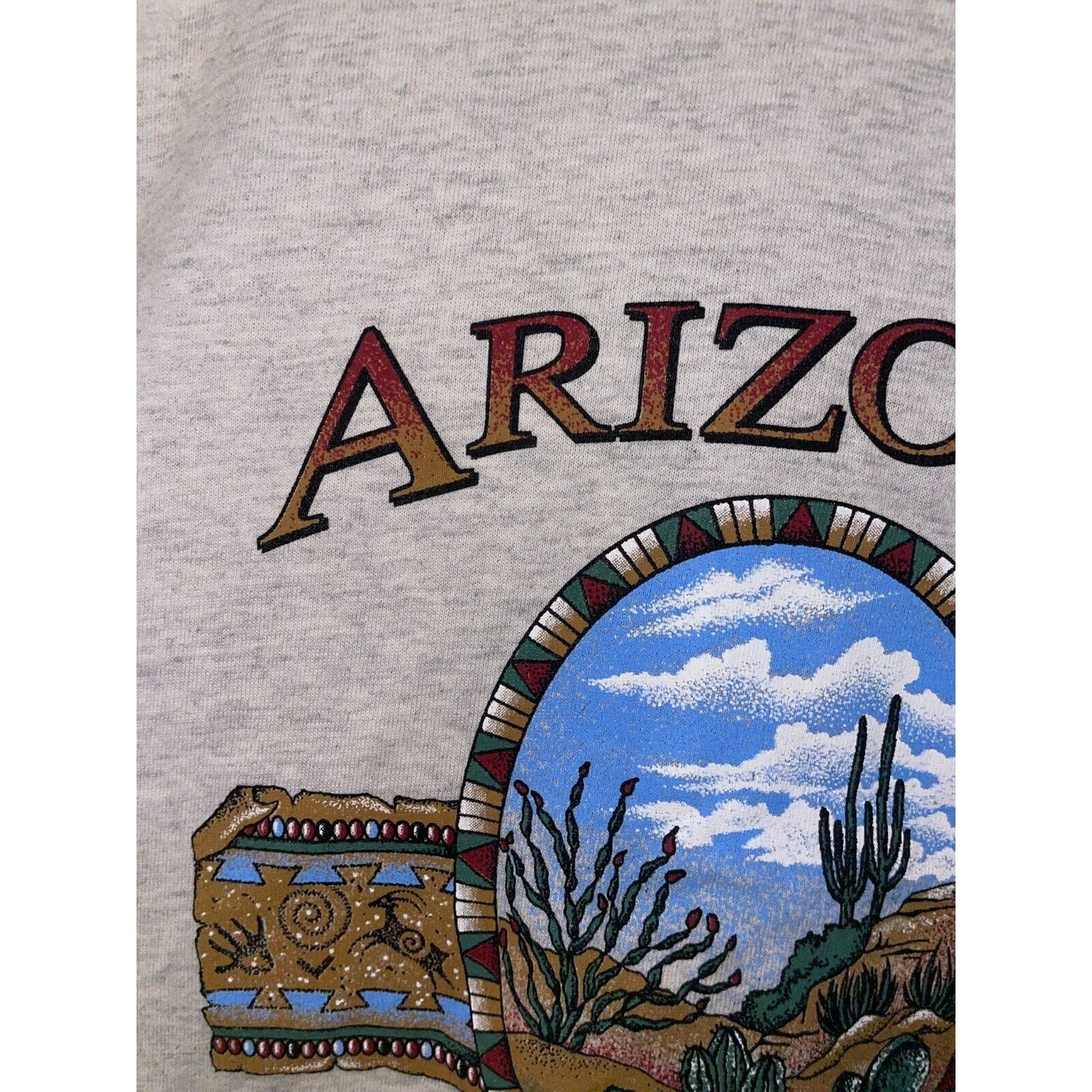 Vintage Sedona Shirt AZ ArizonaCactus Graphic Gray Tee VTG 90s L Large gallery