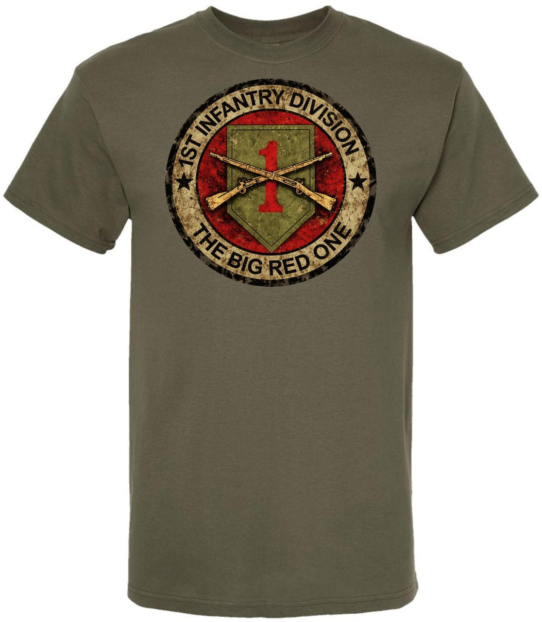 1st Infantry Division Big Red One Printed T-Shirt Army Military 100% Cotton Tee gallery