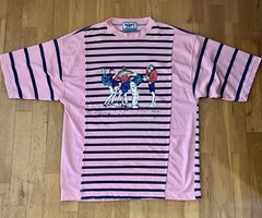 1990s Vintage Bugle Boy Shirt L – Surf Skate Grunge Vaporwave Stripes RARE 🌊