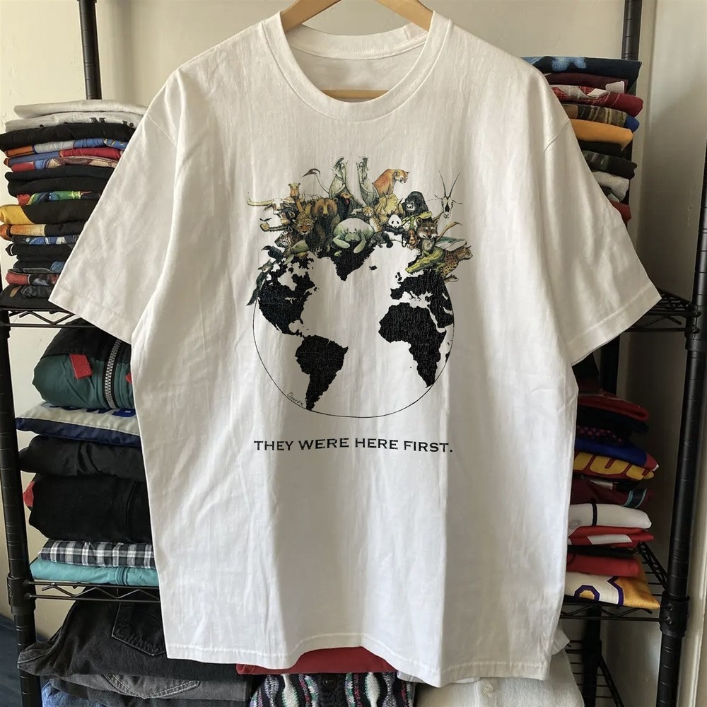 1992 They Were Here First - Washed T-Shirt White M
