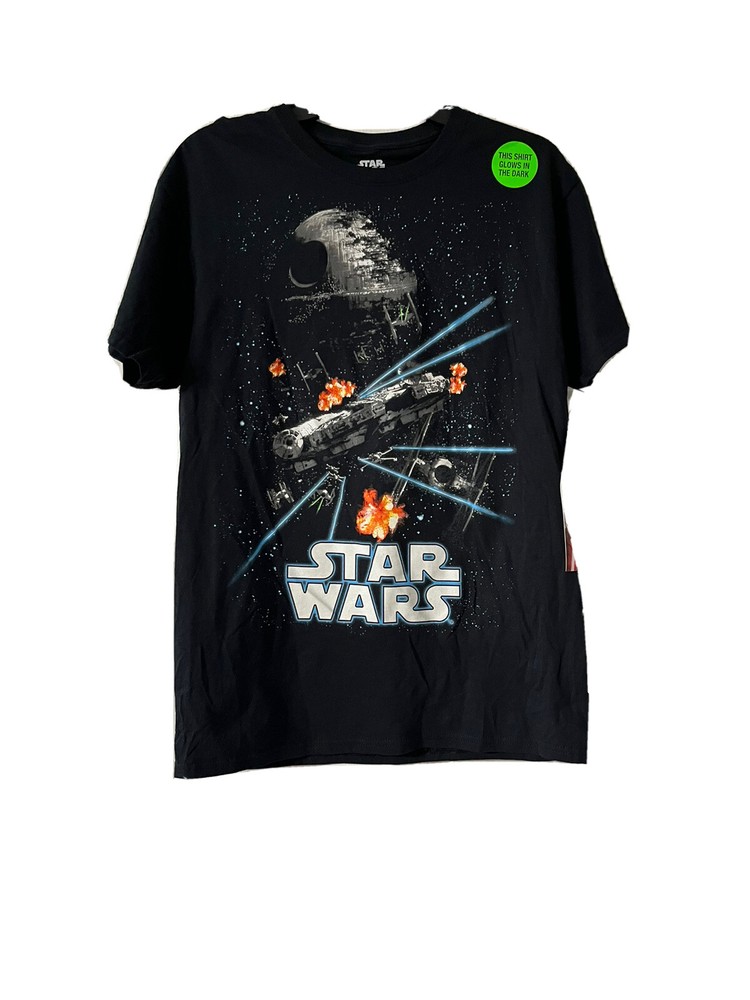 Star Wars Small (34/36) Glows In The Dark Men Black Colorful T-shirt