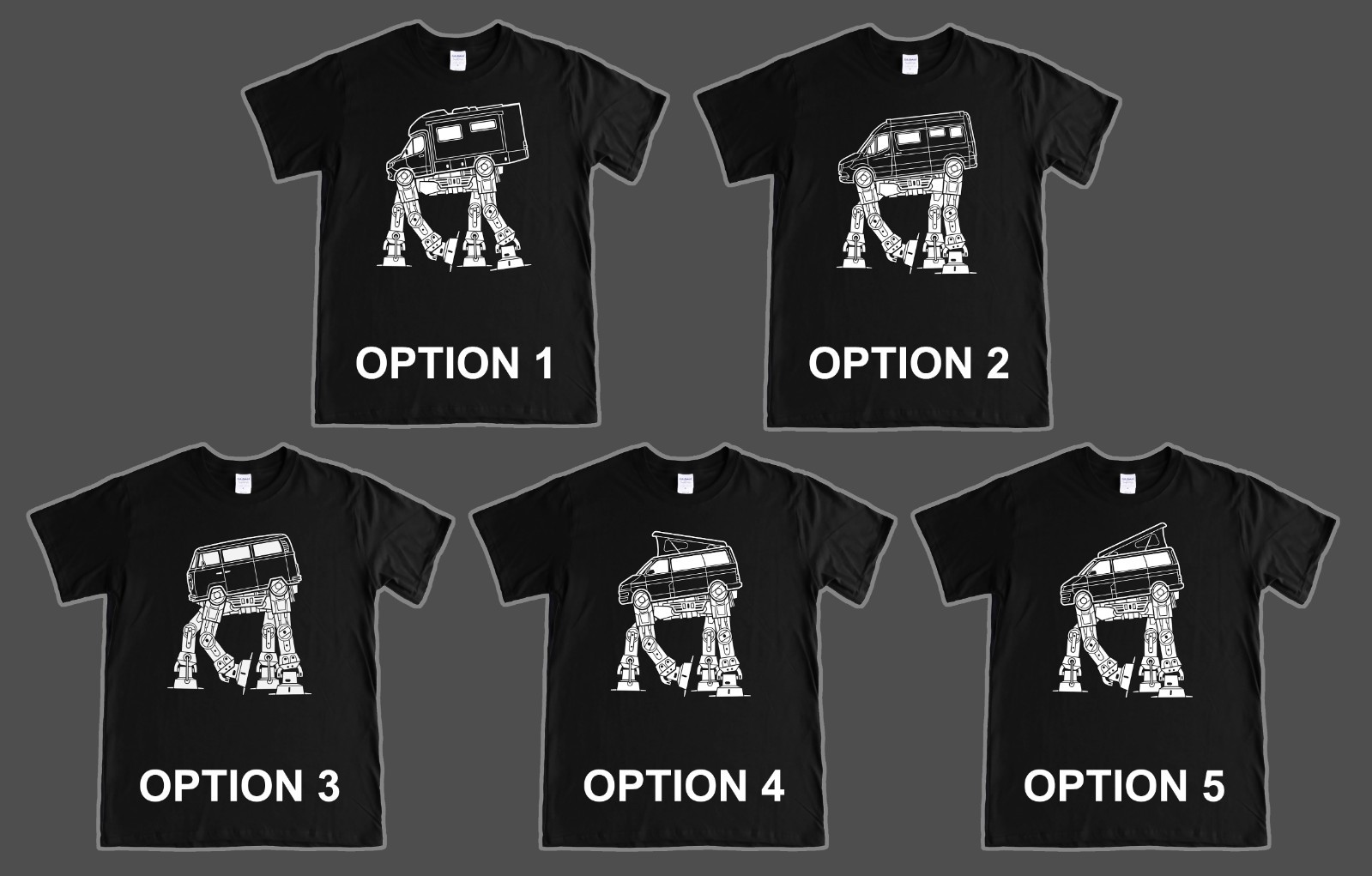 CAMPERVAN AT-AT Imperial Walker T-Shirt - Motorhome, Star Wars 5 Styles, S - 5XL gallery