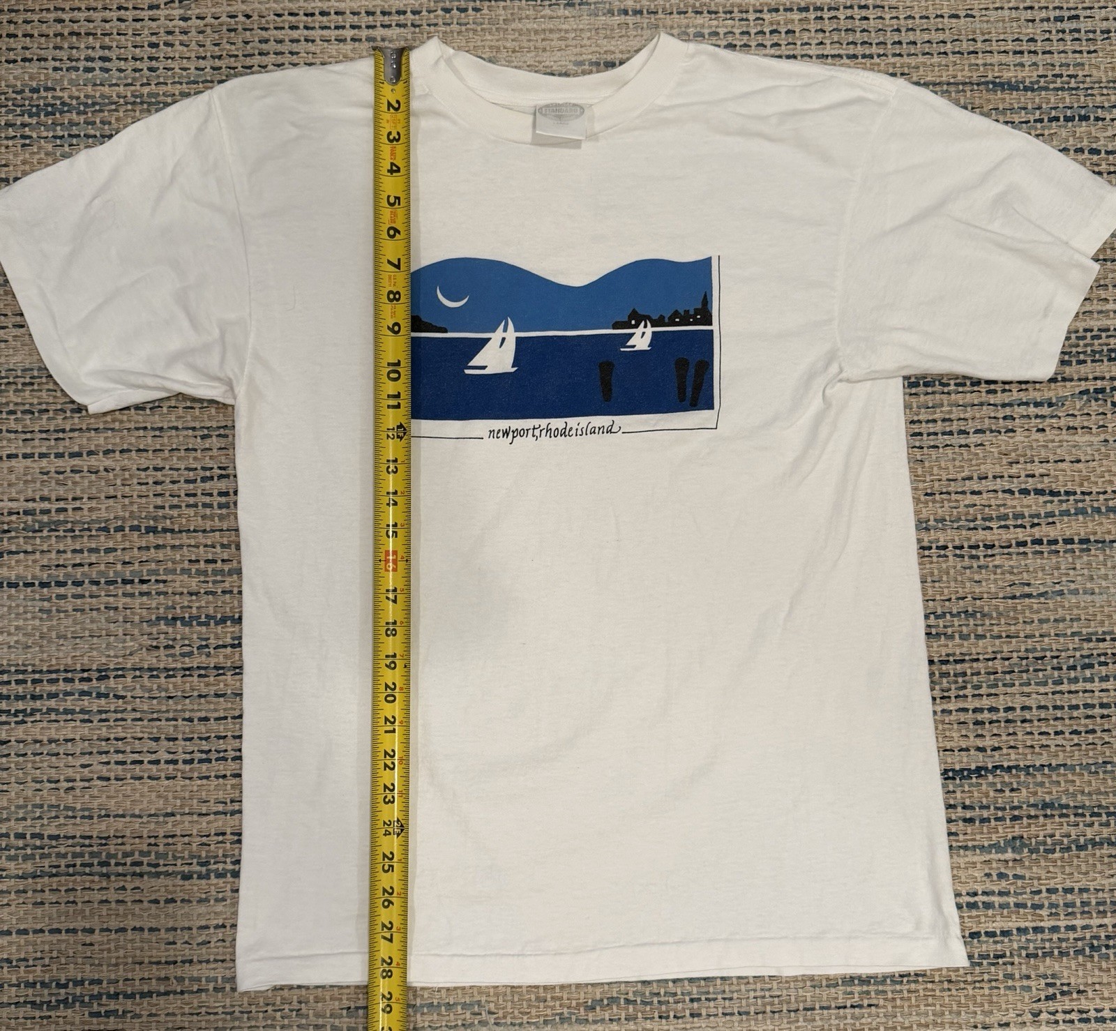 Vintage Newport Rhode Island Sailboat Tee USA Made Coastal Nautical Graphic gallery