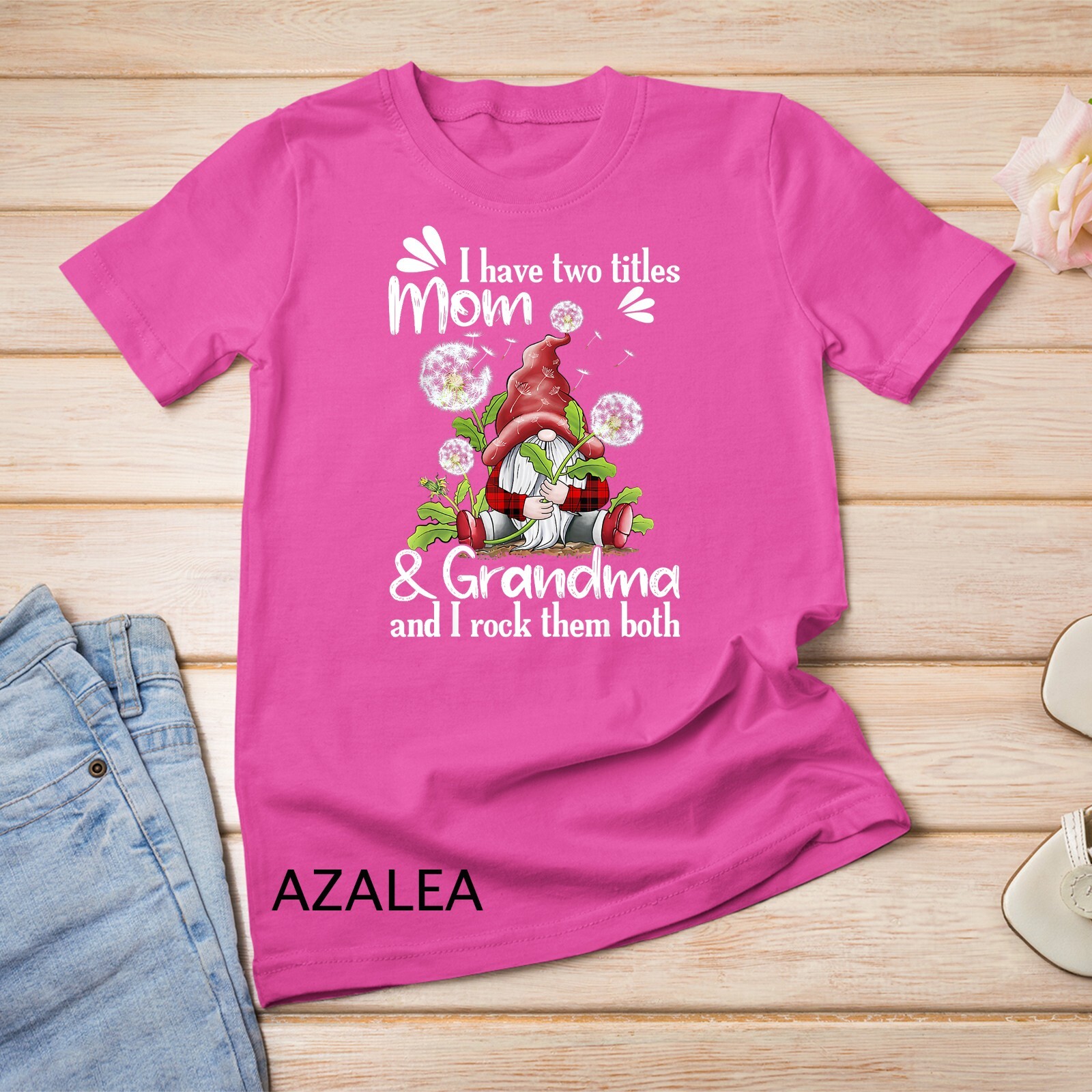 I have two titles MOM and grandma Dandelion Gnome mother day Unisex T-shirt gallery
