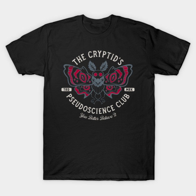 The Cryptids Pseudoscience Club T-Shirt Bigfoot Mothman Vintage Science Graphic