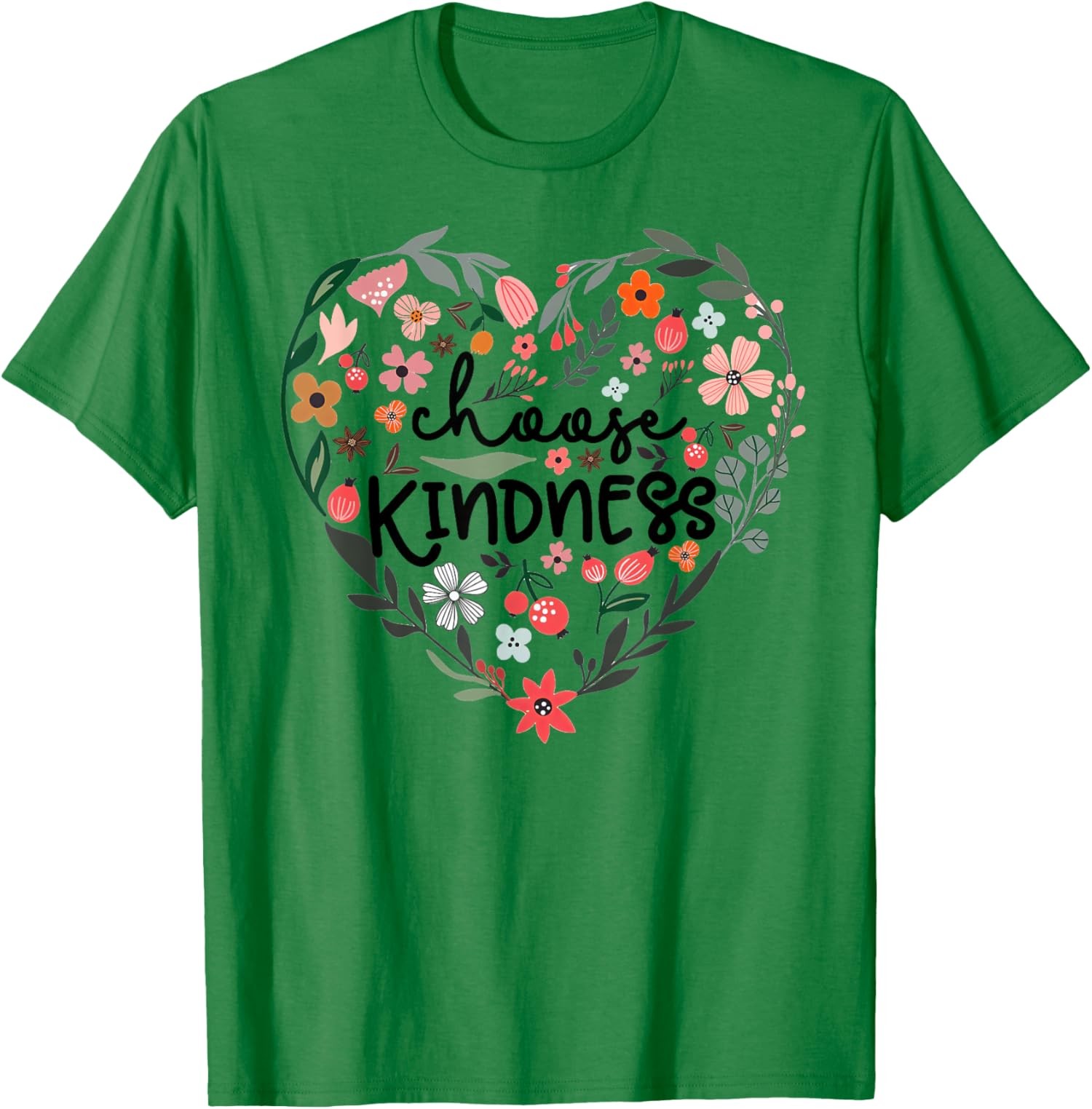 Choose Kindness Floral Heart Be Kind Inspirational Unisex T-Shirt gallery