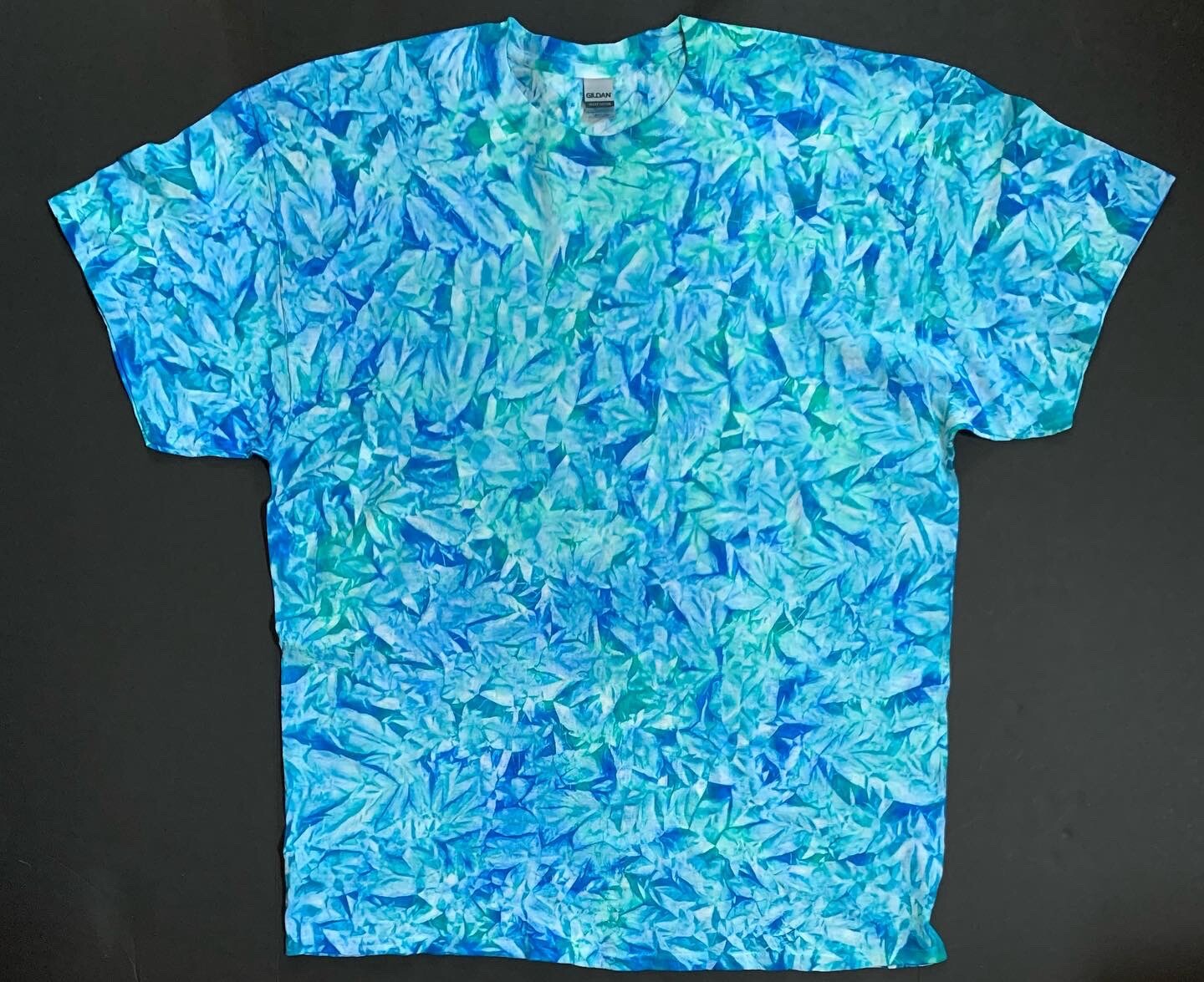 *New* 2XL – Sm Handmade Tie Dye, Emerald Sea Cruncht Crinkle, Crew or V-Neck