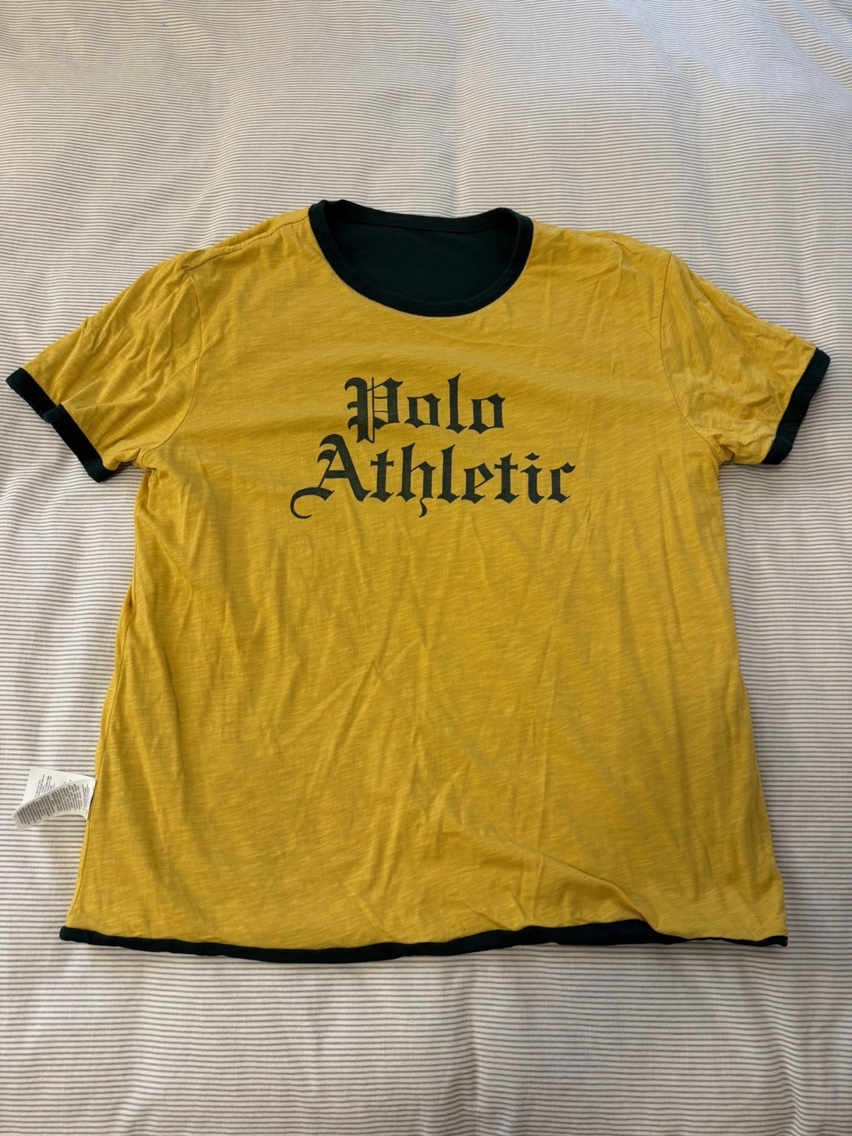 Polo Ralph Lauren Polo Athletic Reversible Heavyweight T Shirt Green Yellow gallery