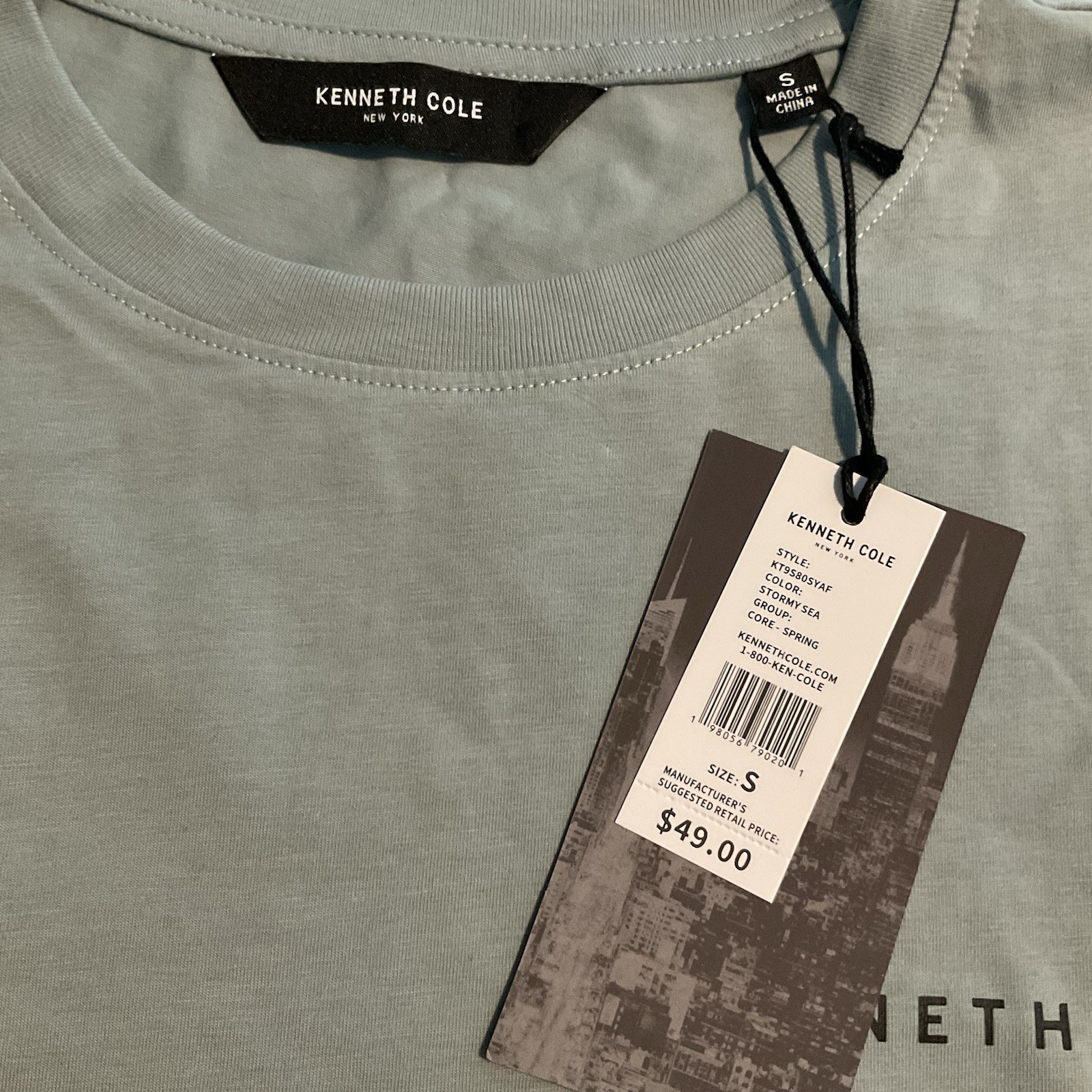 Kenneth Cole Men's Small City Dweller Collection Logo Crew Neck Tee Shirt NEW gallery