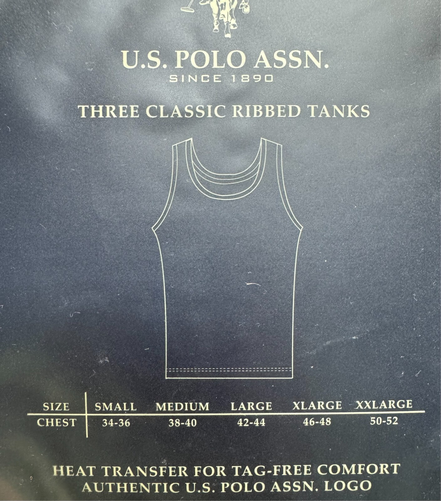 NEW U.S. Polo Assn Men's 3 Pack Ribbed Tanks A Shirts White Sizes Large ONLY gallery