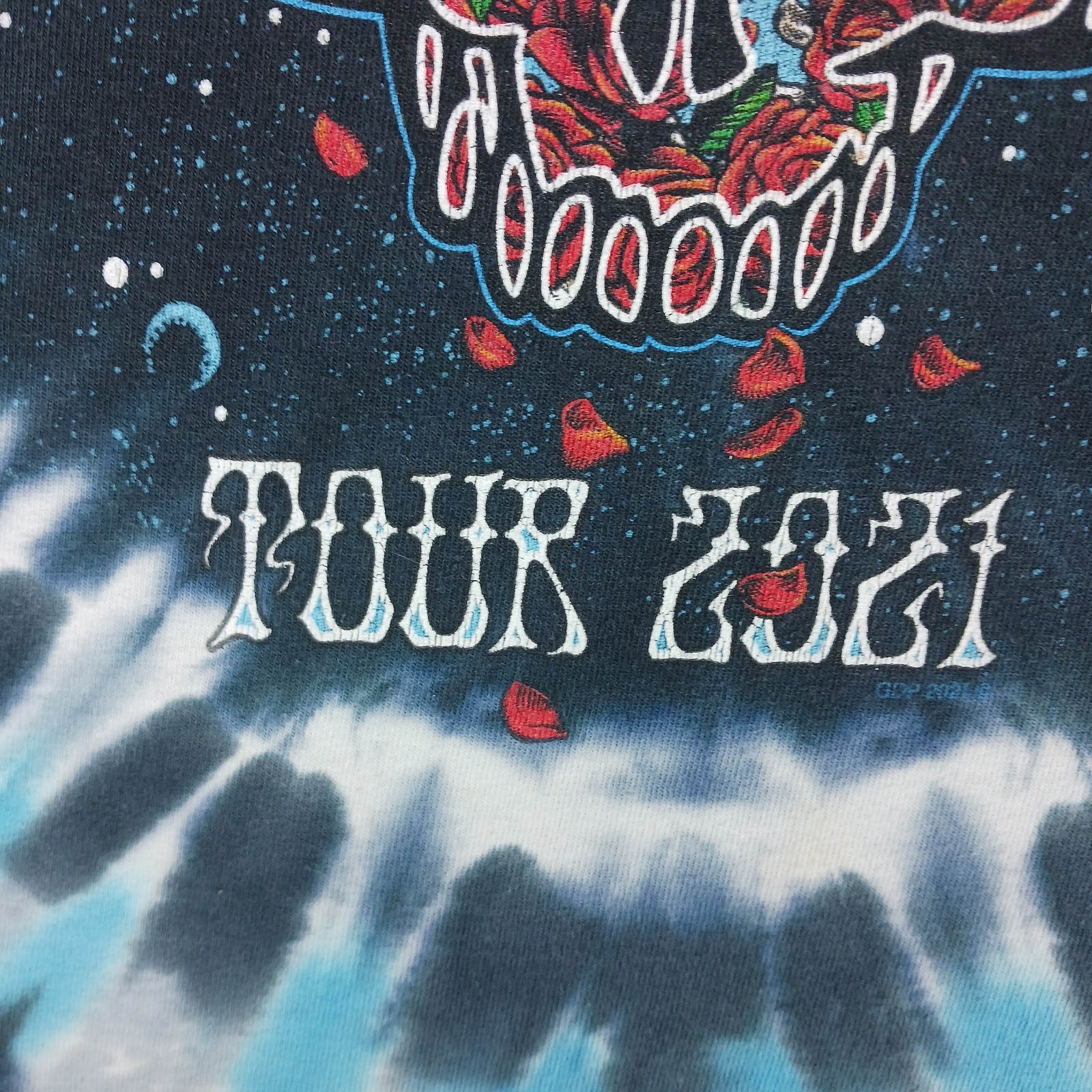 Grateful Dead & Company Liquid Blue 2021 Tour T Shirt Blue Tie Dye Size Medium gallery