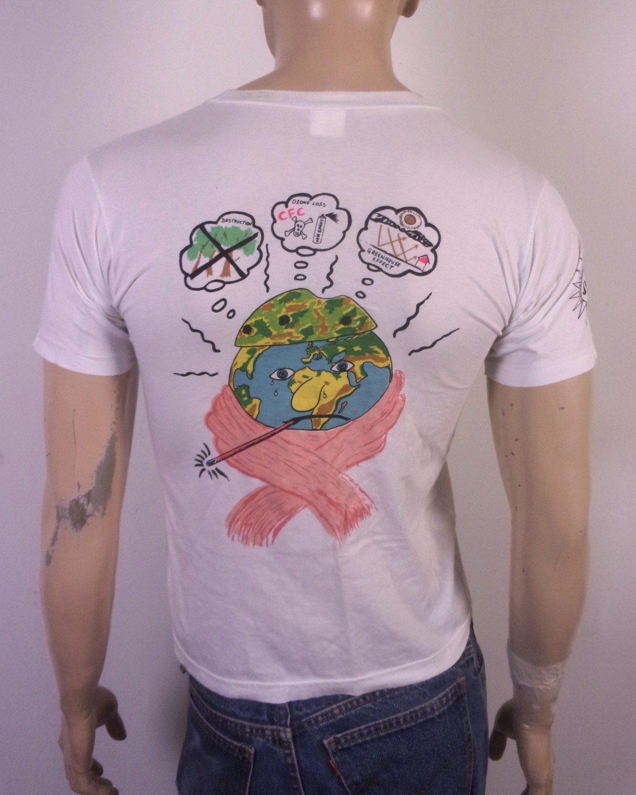 vintage 80s 90s Earth Day 1990 T-Shirt Jakarta Indonesia single stitch Art SZ S gallery