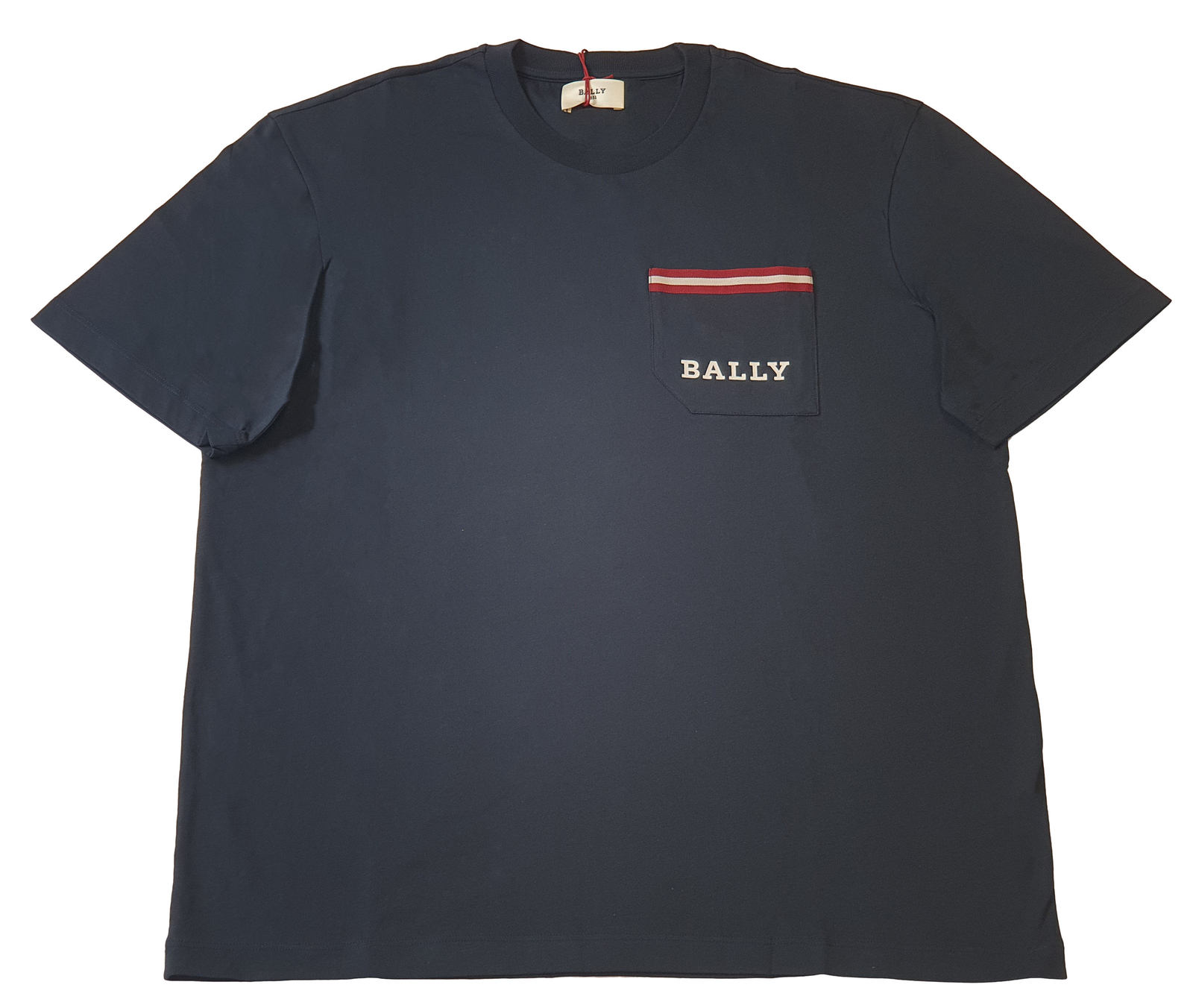 Bally 6233731 Men's Navy Blue 100% Cotton Pocket T-Shirt MSRP $300 gallery