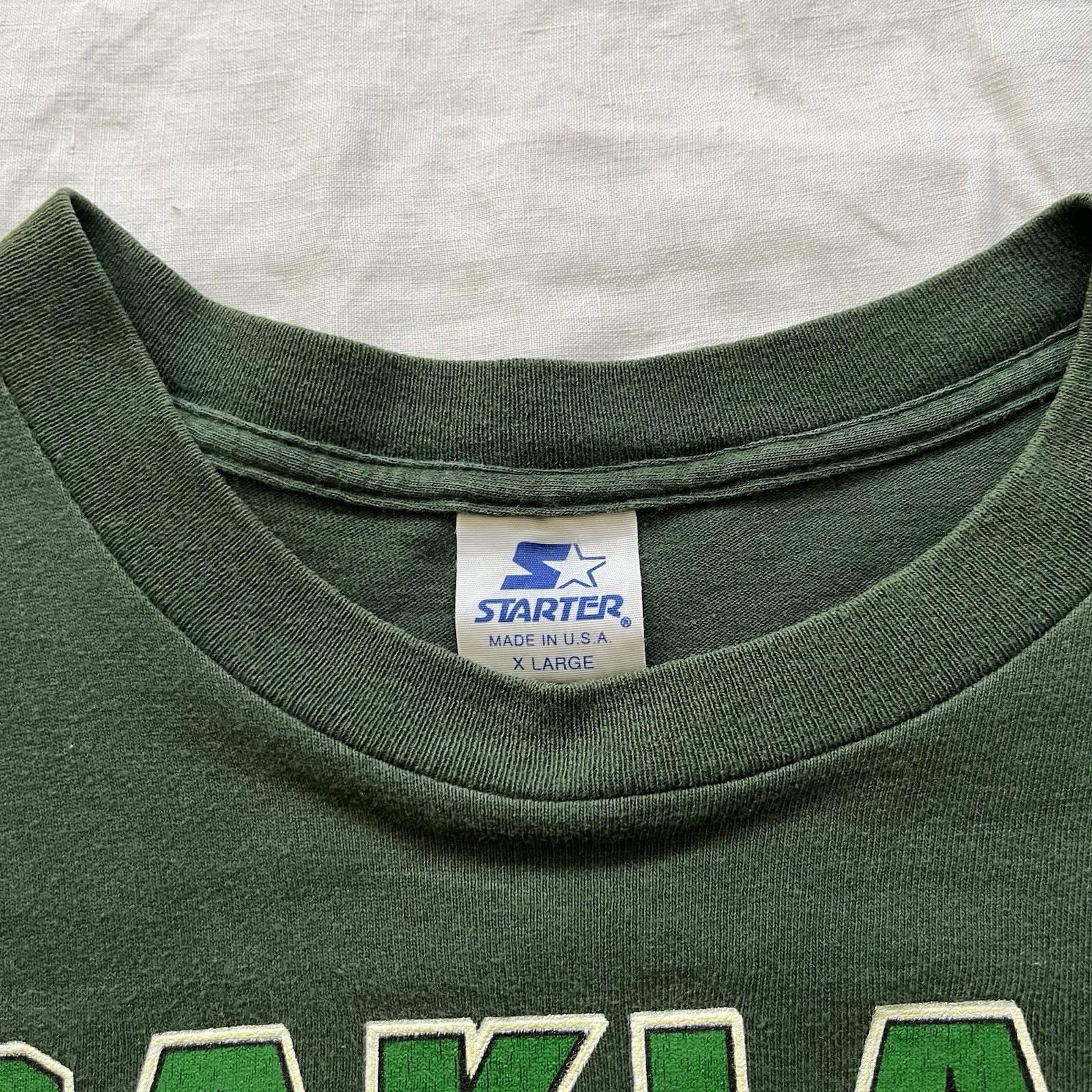 Vintage 90s Oakland Athletics Starter Tshirt Green Size XL MLB Made In USA gallery