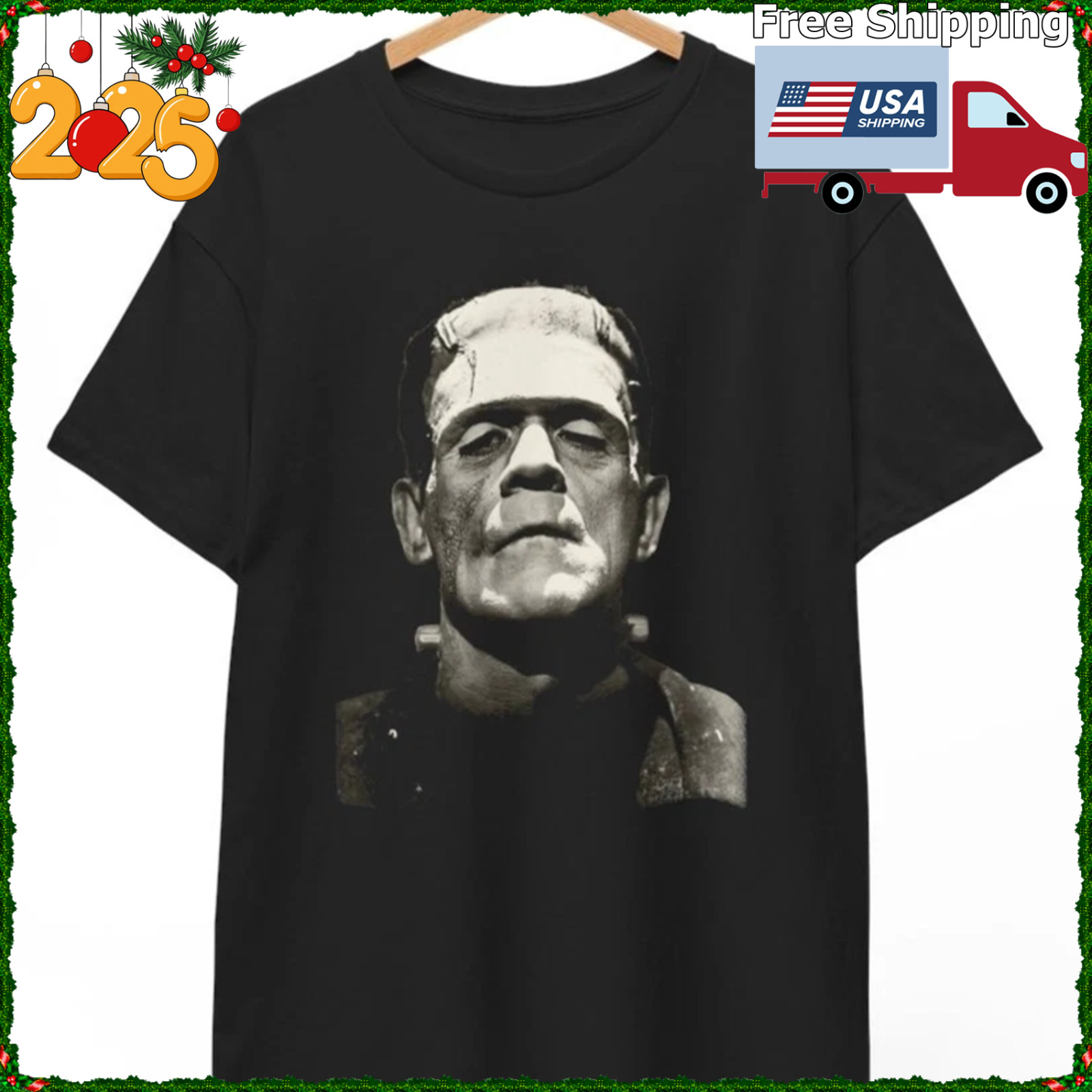 FRANKENSTEIN T Shirt, The Bride of Frankenstein Horror Monster Movie Unisex Tee gallery