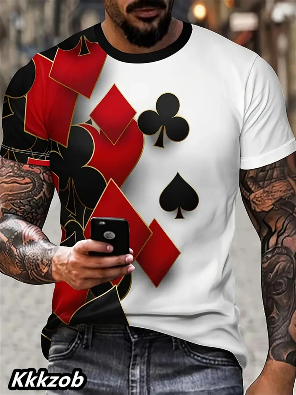 Mens Lion Print Short Sleeve Crew Neck T-Shirt Soft Breathable Casual Wear. gallery