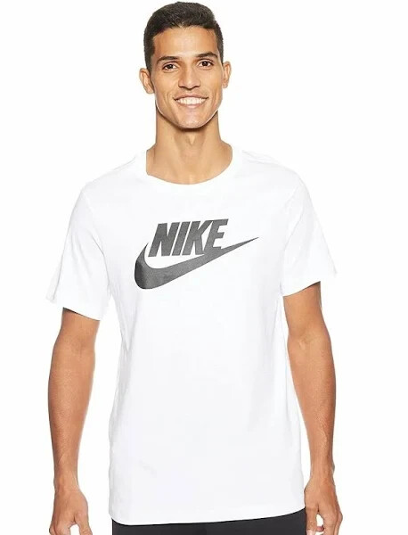 Nike Men's Sportswear Tee Icon Futura White/Black T-Shirts AR5004-101 gallery