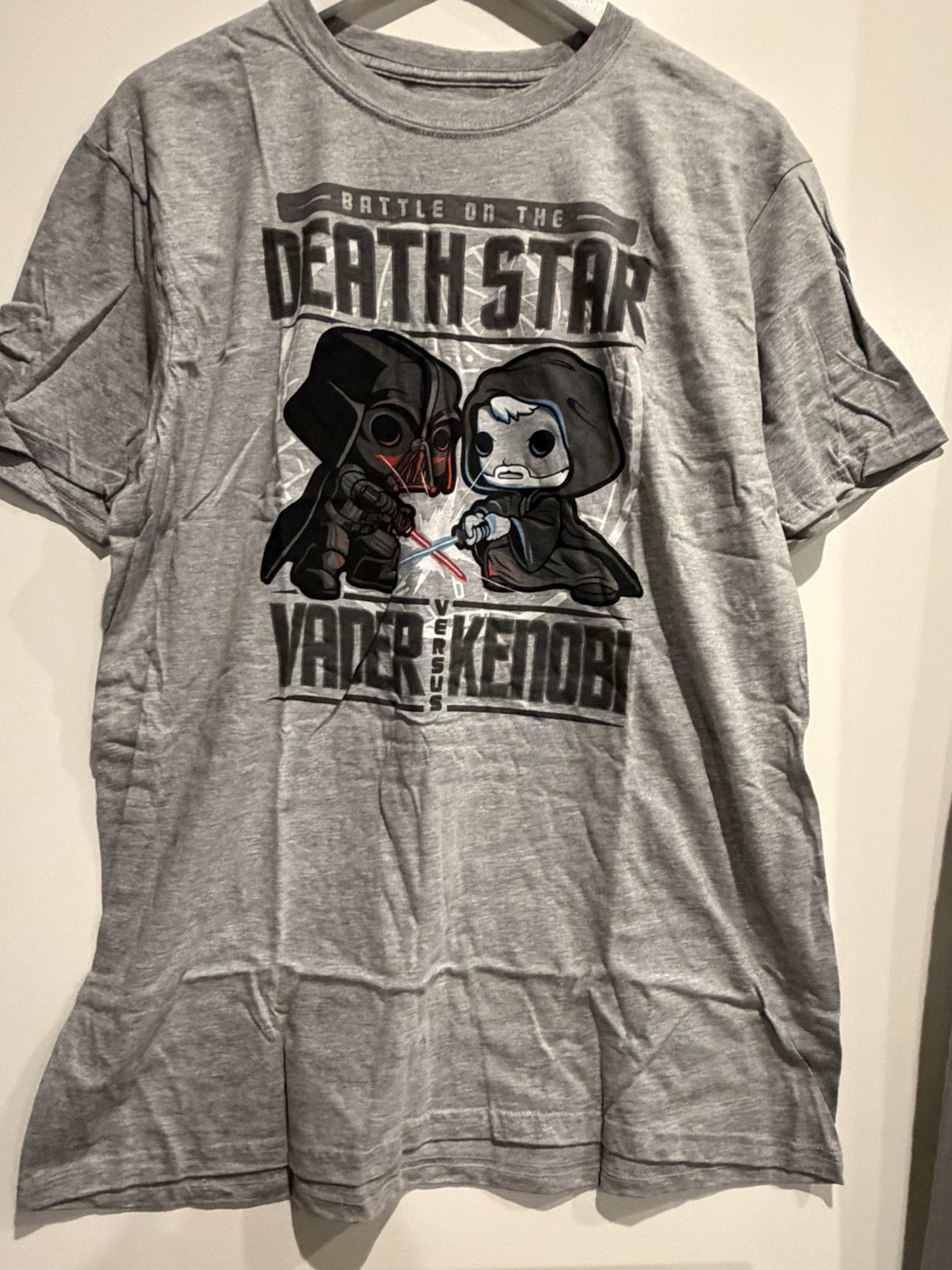 Funko POP! Tee Star Wars Battle On The Death Star Vader Vs. Kenobi Men’s Medium gallery