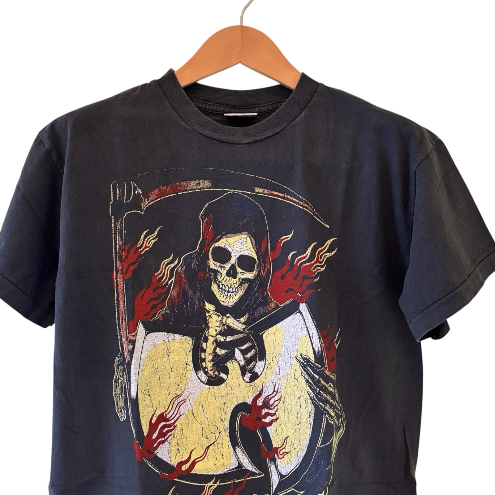 Vintage Wu-Tang Clan L Reaper Skull 90s Band Single Stitch T-Shirt REPRINT gallery