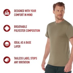 Mens Coyote Brown Quick Dry AR 670-1 Compliant Moisture Wicking Tee Shirt TShirt