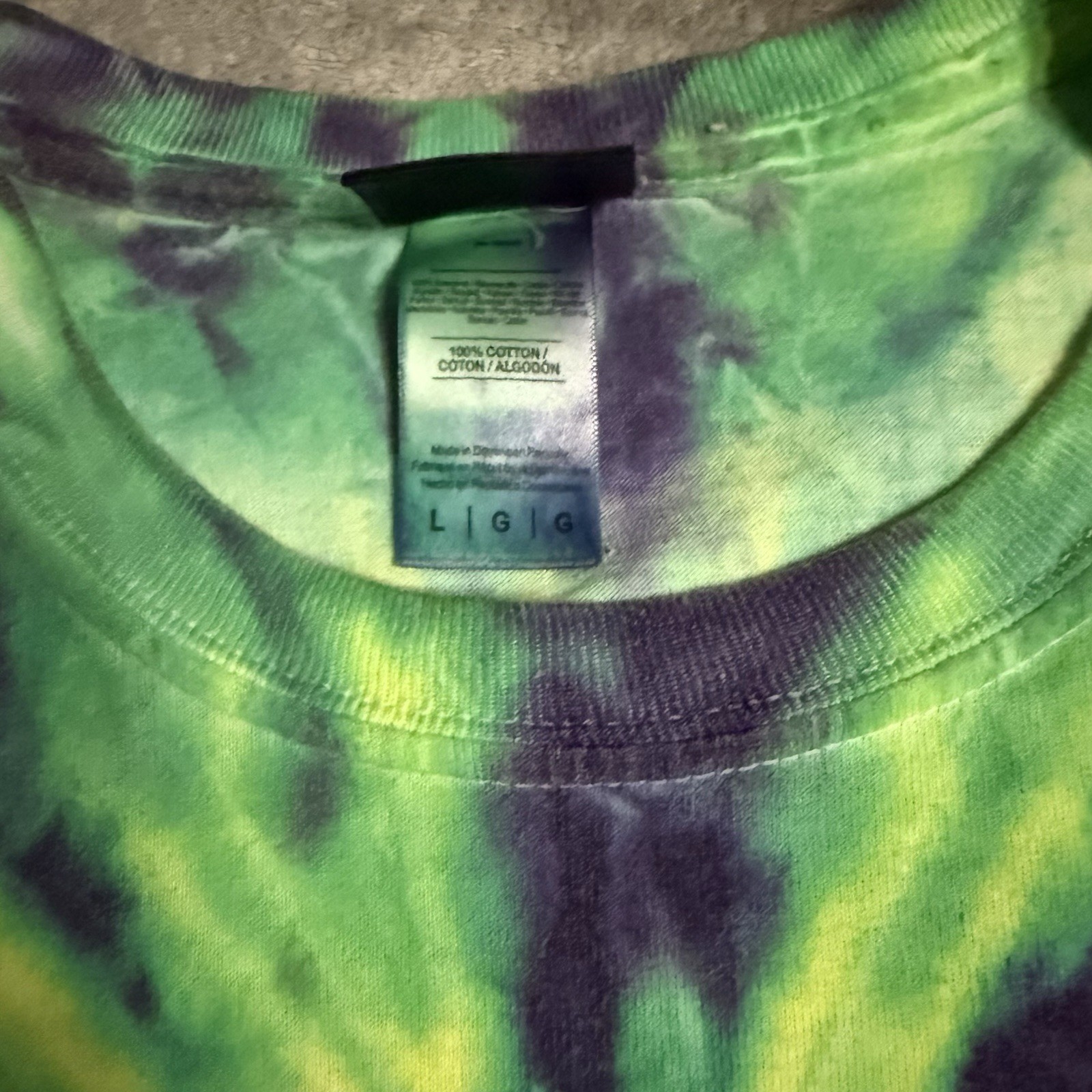 Santa Cruz Screaming Hand T-Shirt Mens Large Green & Yellow Tie Dye Strong Color gallery