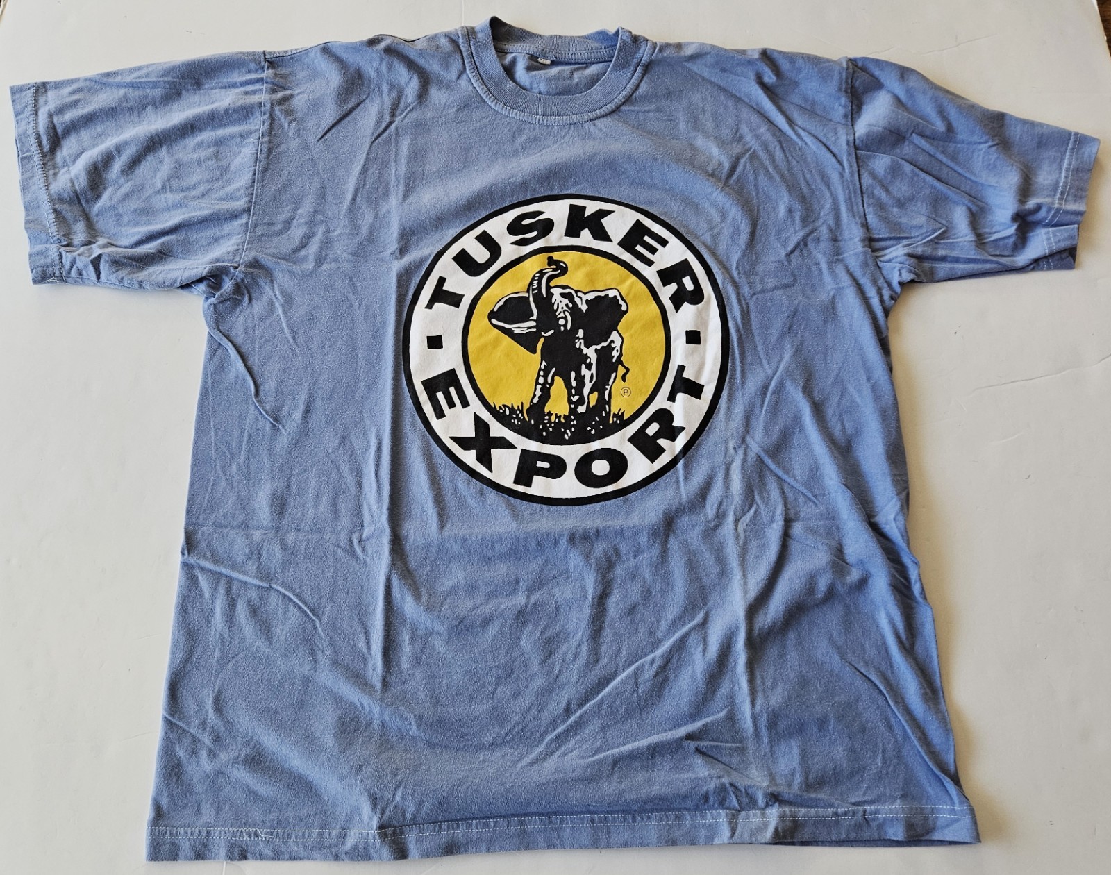 Tusker Export Brewed To Go With The Good Times T-Shirt, Blue, Size XL gallery