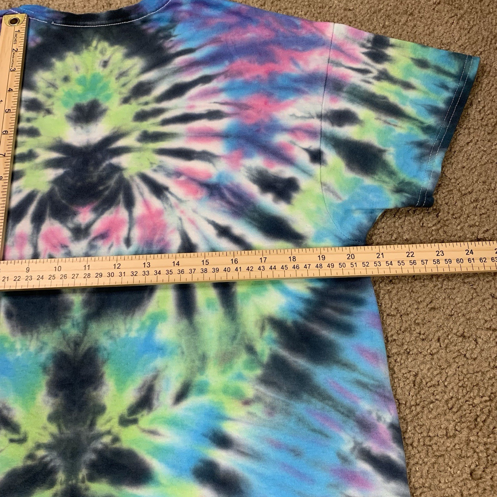 Adult Large Tie Dye Short Sleeve Shirt Spider Fireworks Rasta Hippie V Pattern gallery