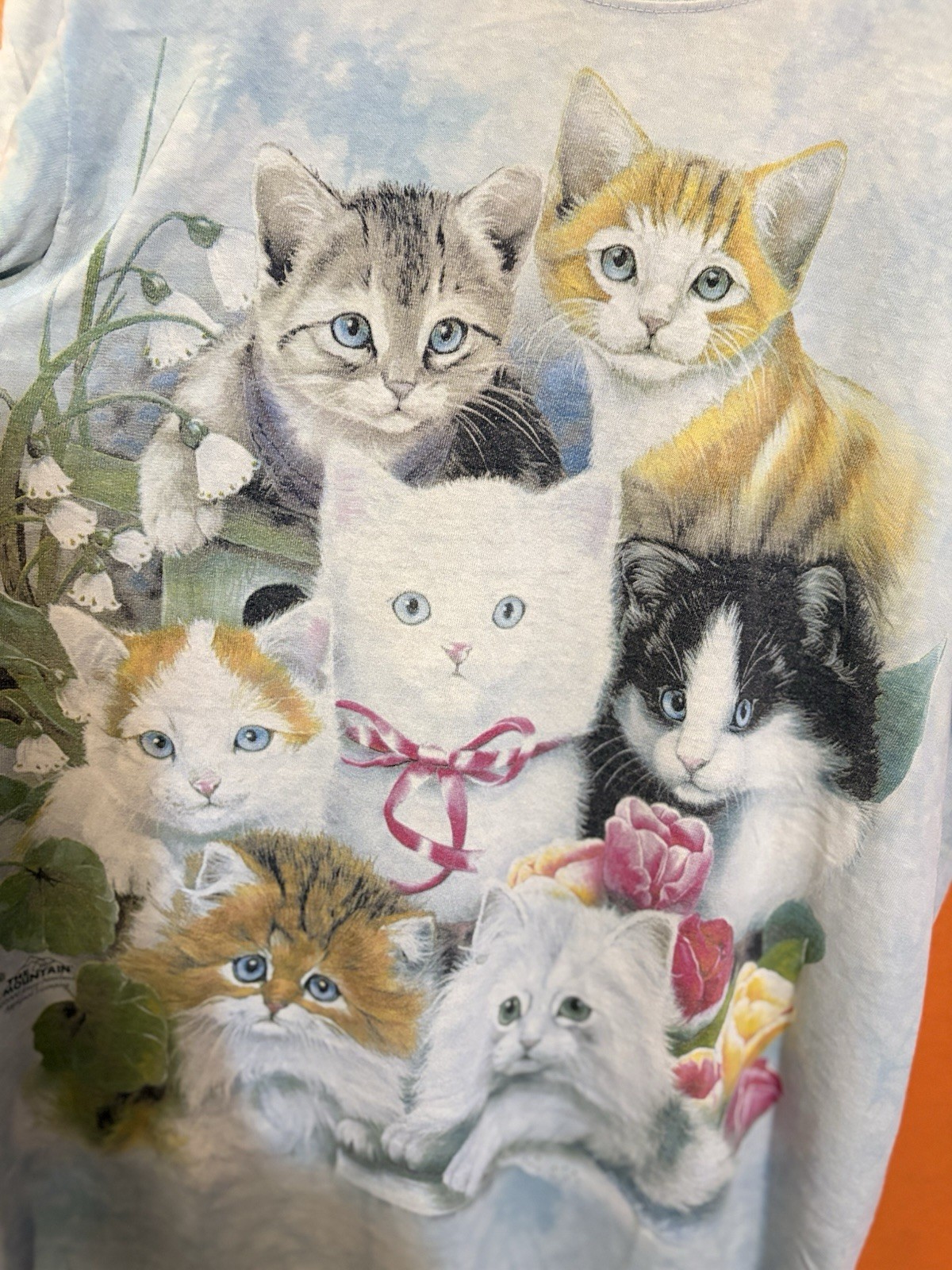 The Mountain Classic Kitten Shirt Sky Blue , Cute Graphic Mens Sz Medium gallery