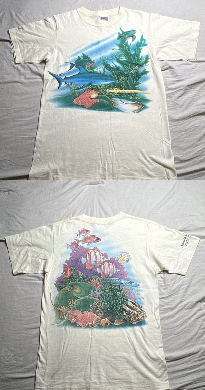 Vintage ‘88 Oneita Sea Life Shark Nemo Harlequin Underwater Thin Single Stitch M gallery