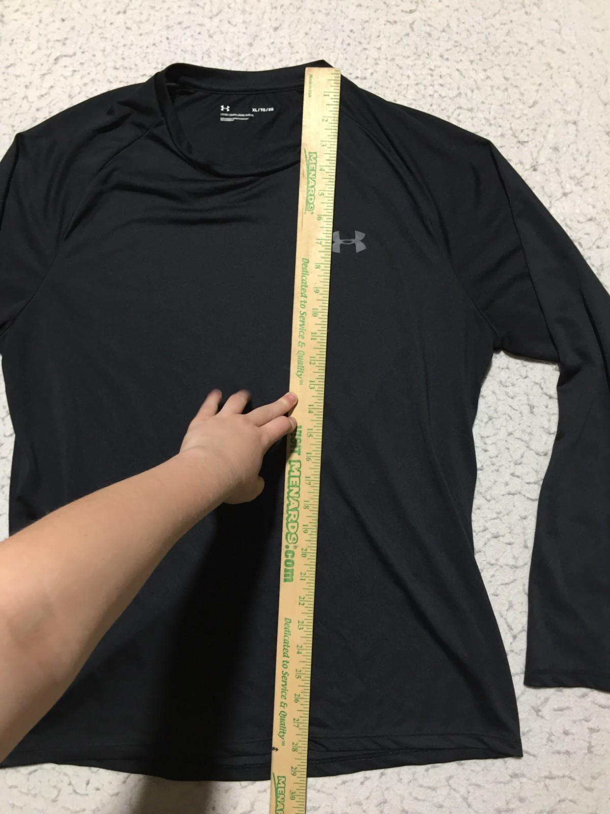 Under Armour T Shirt Mens XL Loose Black Crew Neck Long Sleeve Stretch Soft gallery