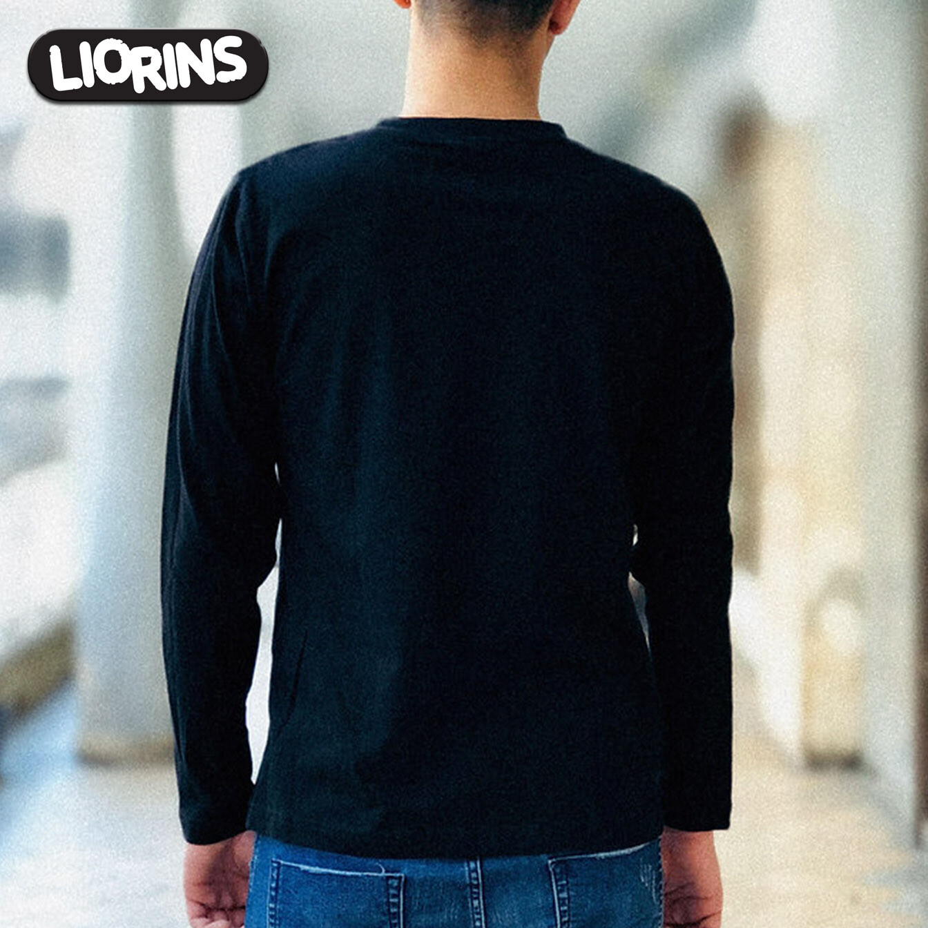 SKIING Black Tee LIORINS STREETWEAR Men Long Sleeve Silk Screen Printing ART gallery
