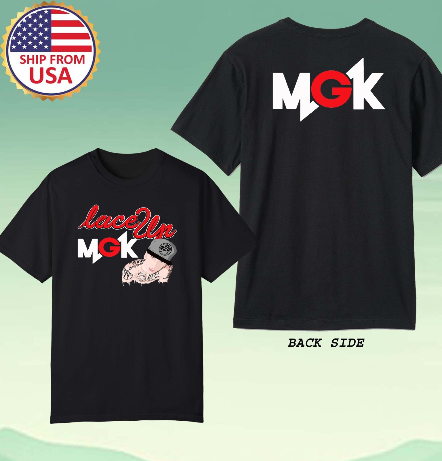 MGK Machine Gun Kelly Lace Up Men’s Black Size S-5XL