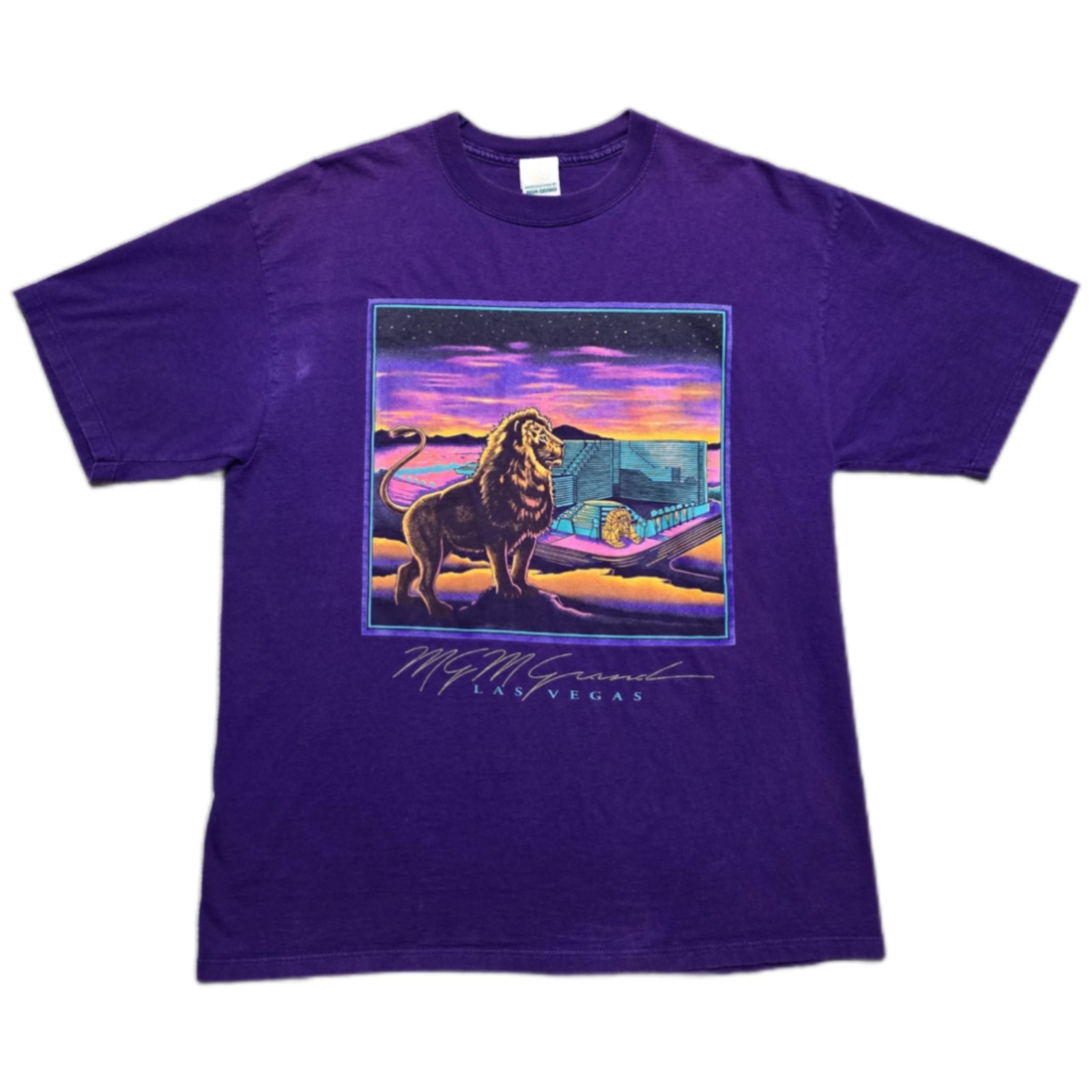Vintage MGM Grand Las Vegas T Shirt Mens L 90s Lion Casino Gambling 1993 USA gallery