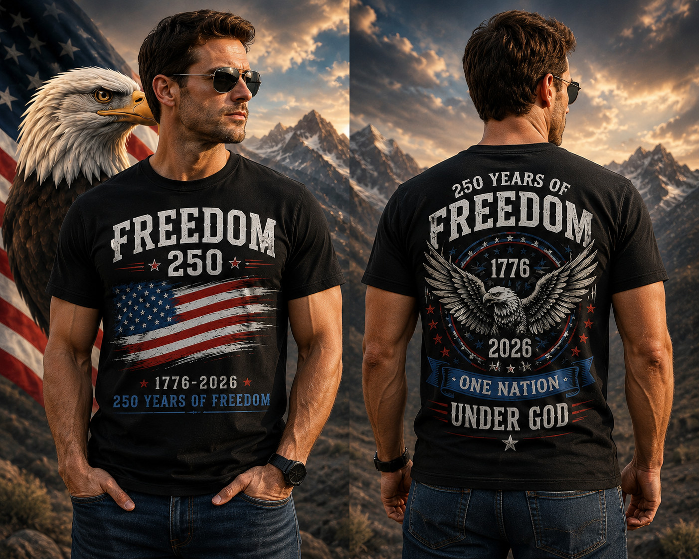 250th Anniversary America T-Shirt, 250th Years Of Freedom Size S-5XL gallery
