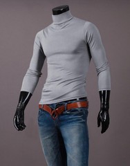 Men’s Long Sleeve Mock Neck Base Layer Shirts Winter Thermal Tops Undershirt