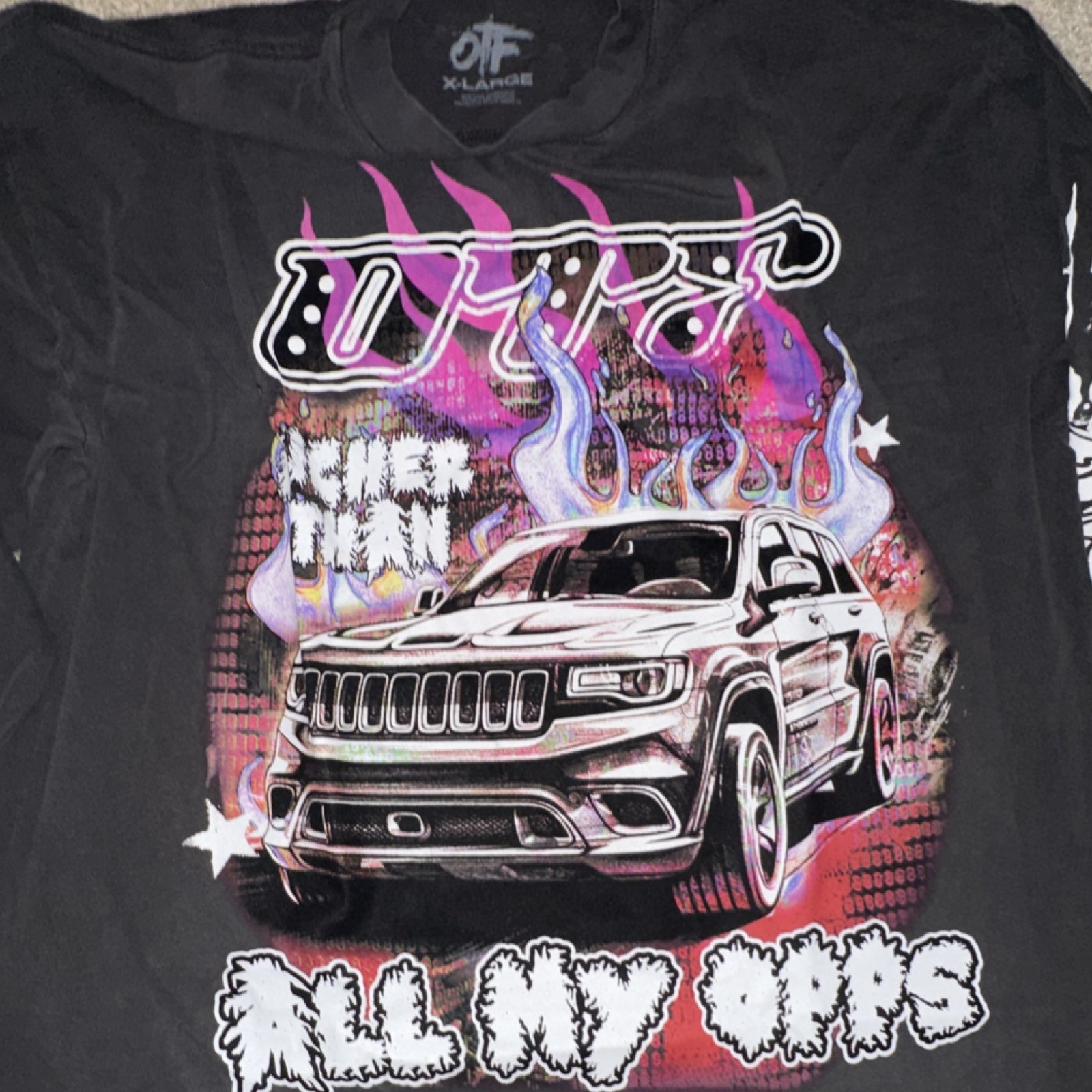 OTF Richer Than My Opps Graphic Black Men's Crew Neck Cotton T-Shirt XL gallery
