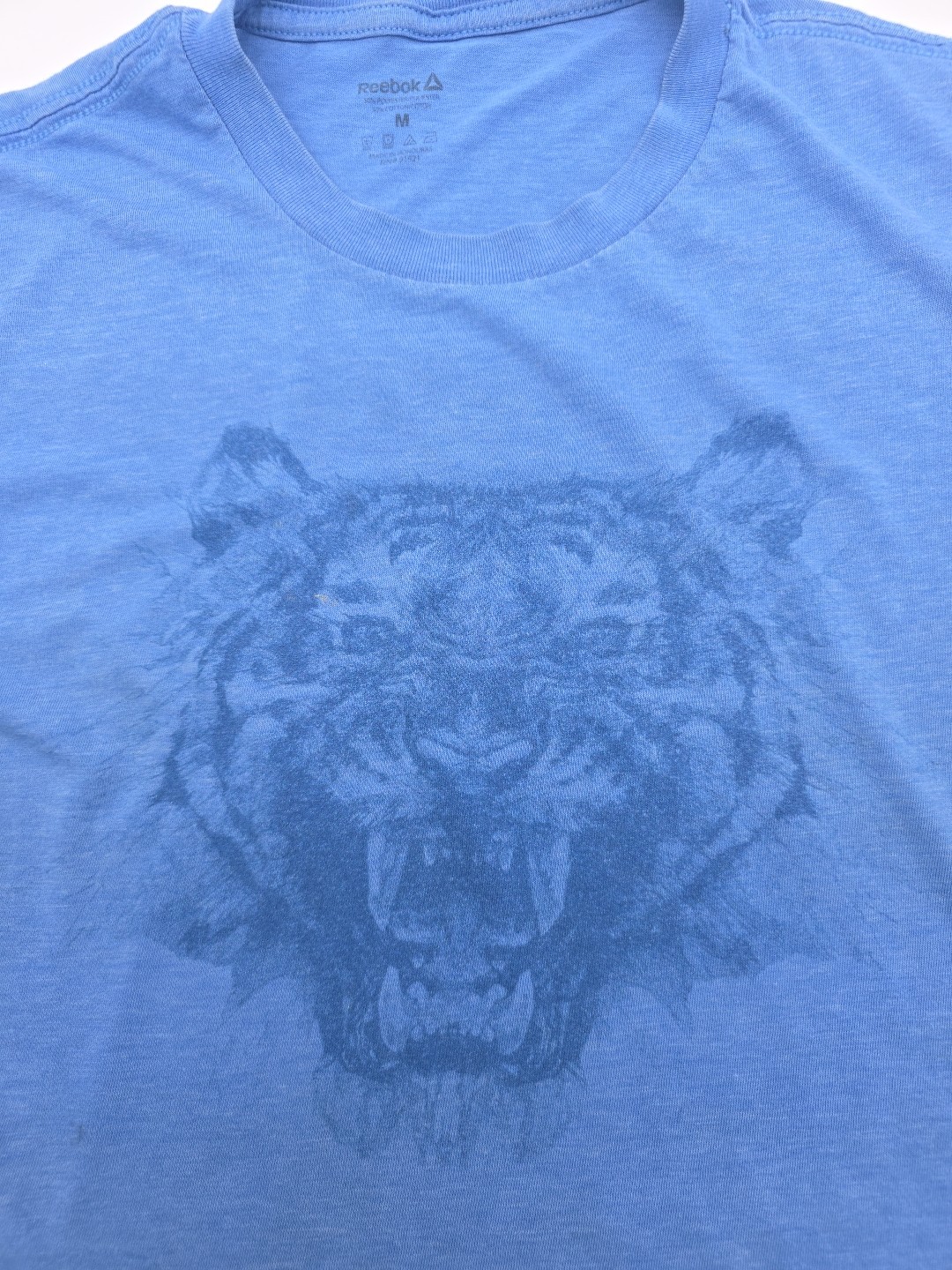 Reebok T-Shirt Men Medium Blue Logo Cotton Polyester Tee.#40832 gallery
